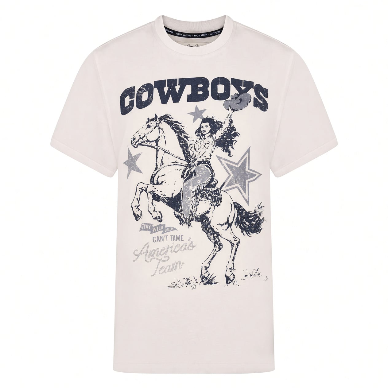 Women's KadyLuxe  Cream Dallas Cowboys Game Changer T-Shirt