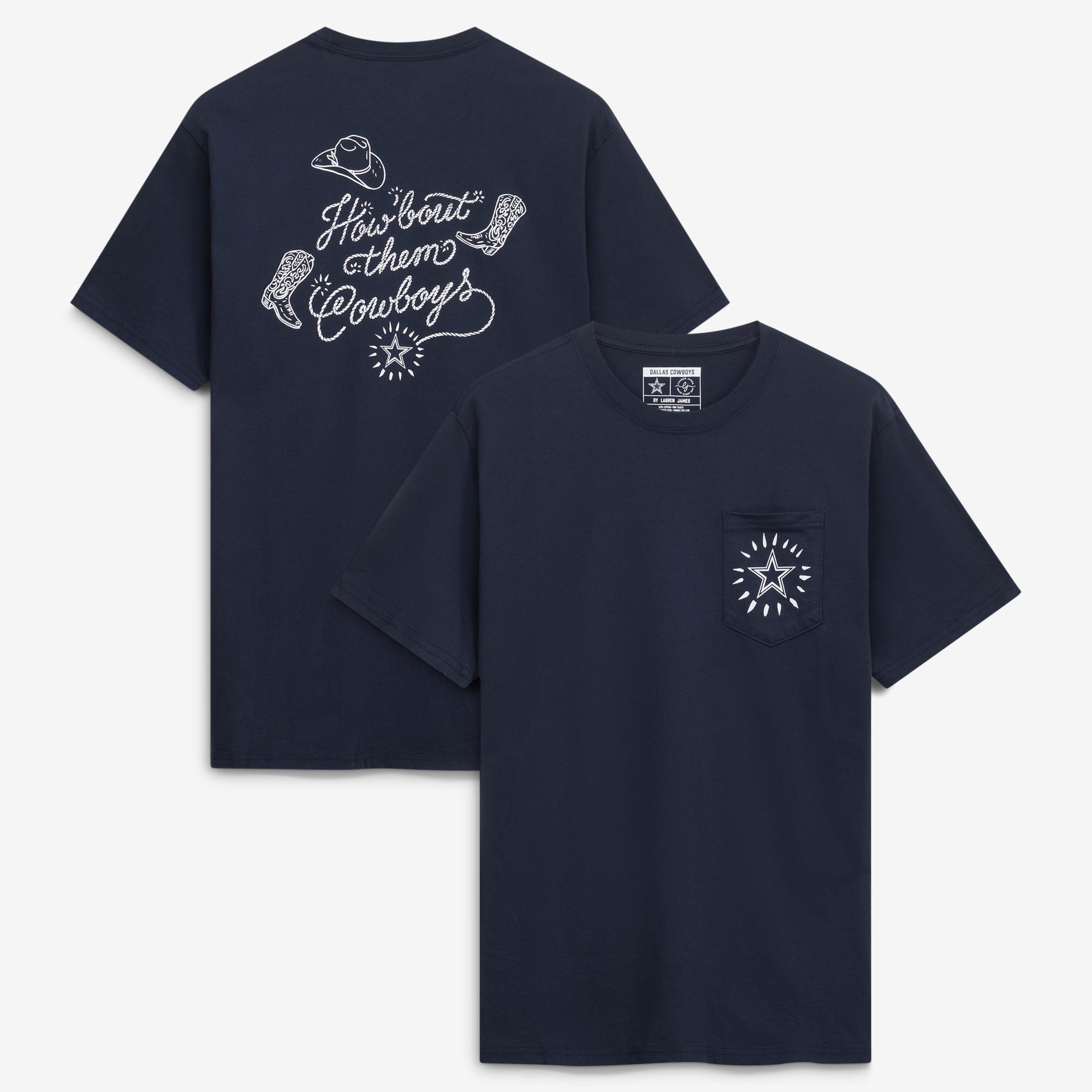 T-shirt Lauren James bleu marine Dallas Cowboys pour femmes
