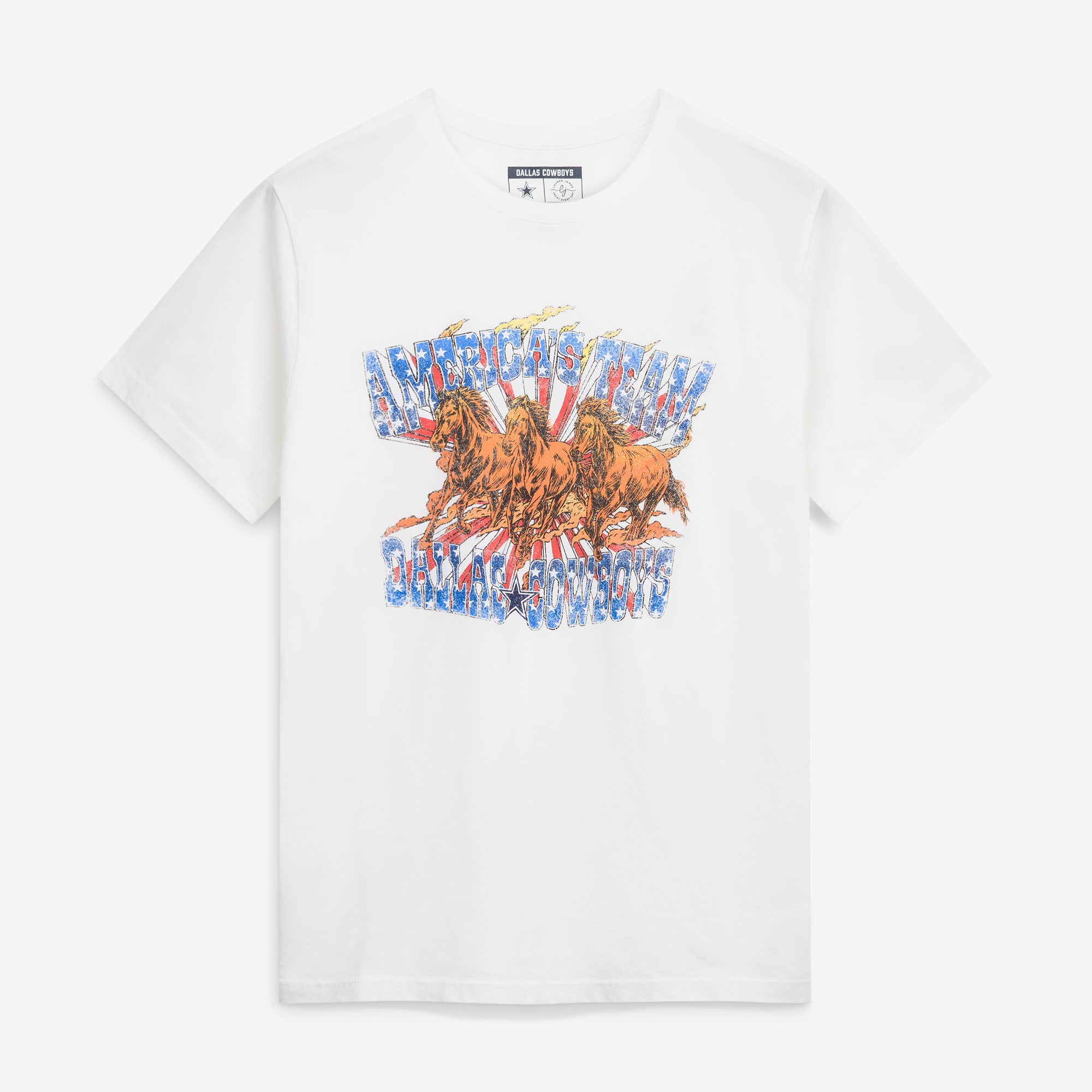 T-shirt Lauren James blanc Dallas Cowboys Horses pour femmes