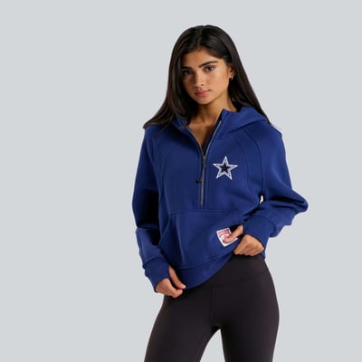 Sweat à capuche zippé oversize Dallas Cowboys lululemon pour femme - Bleu nuit