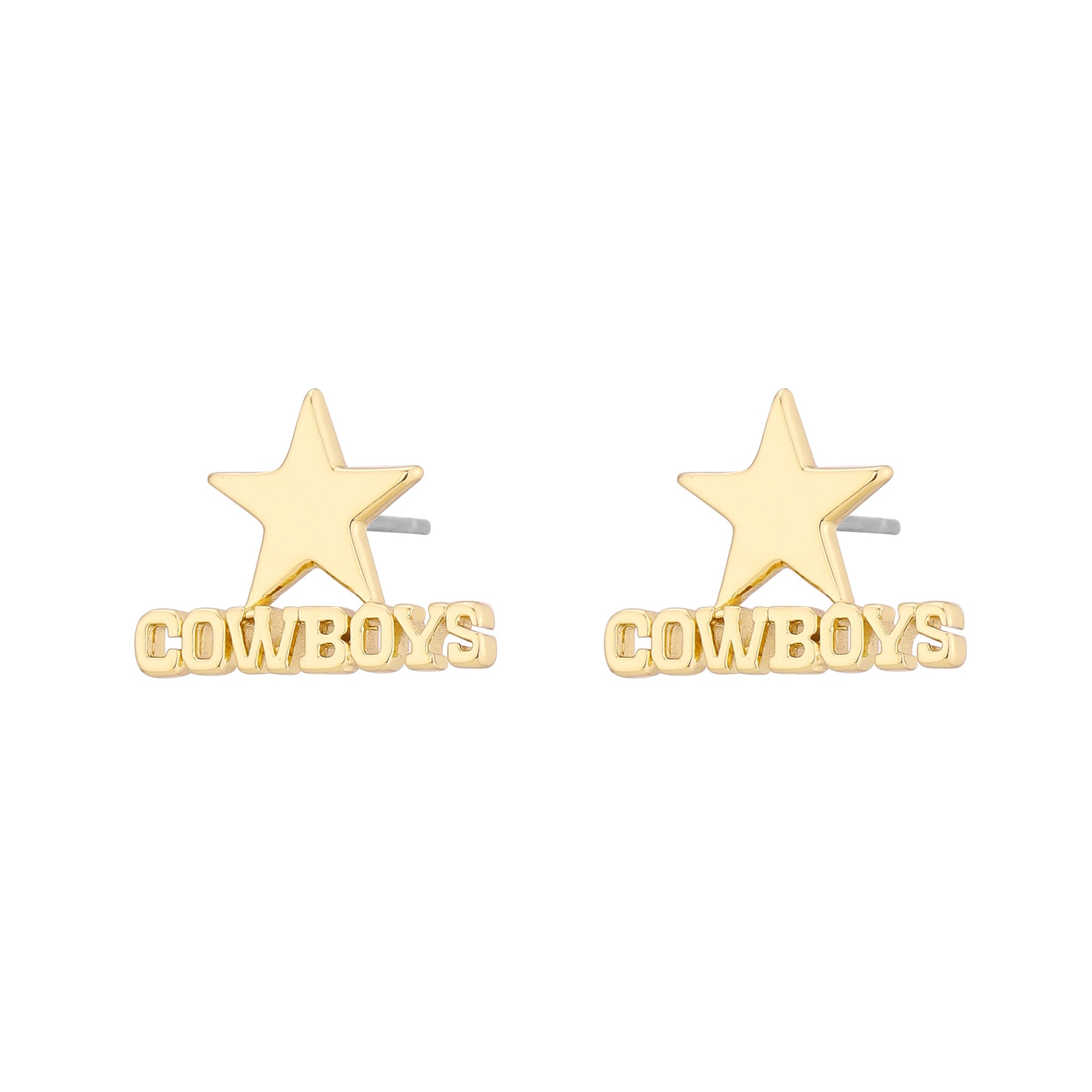 Boucles d'oreilles puces pour femmes LUV AJ Gold avec logo des Dallas Cowboys