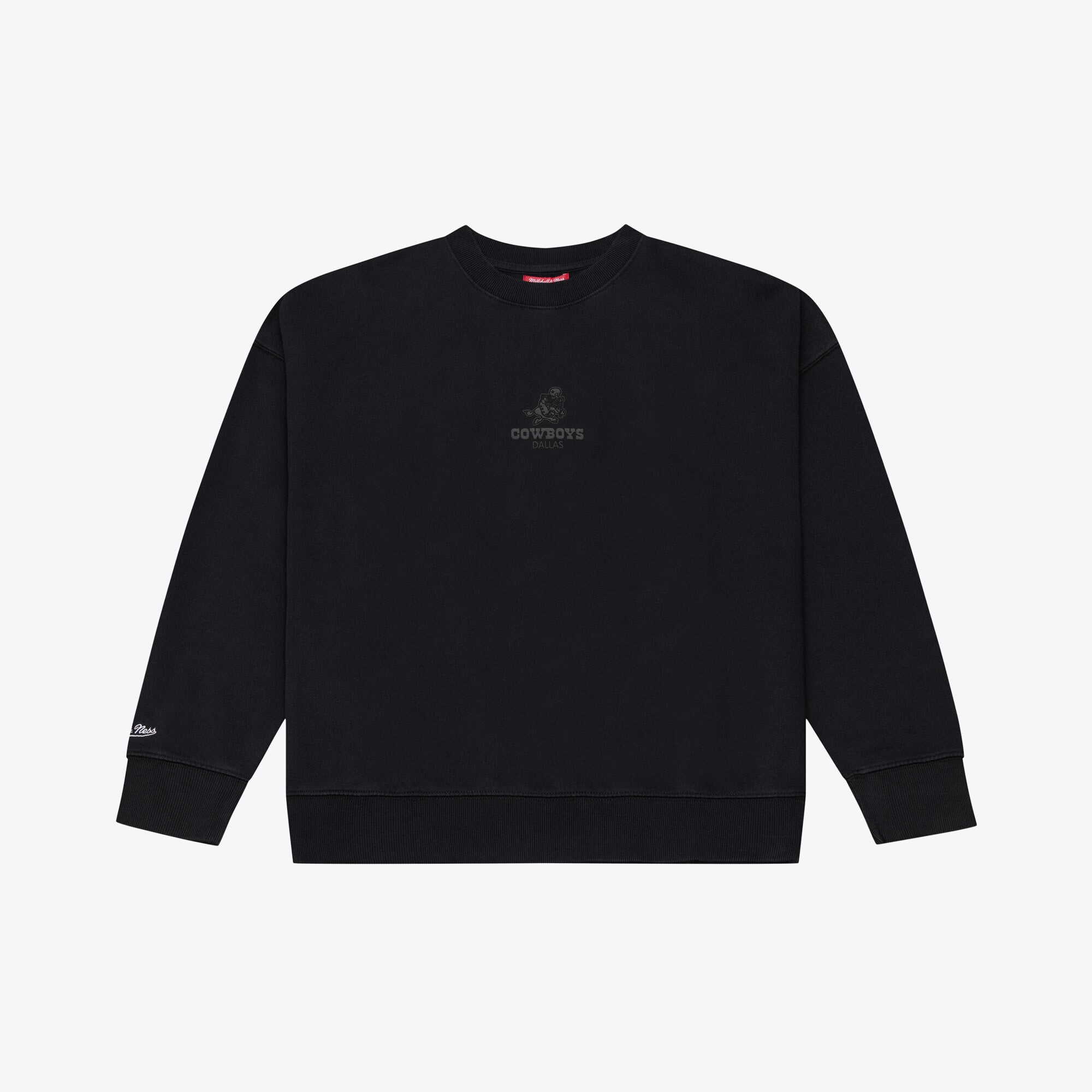 Women's Mitchell & Ness Black Dallas Cowboys Core Essentials Micro Logo Fleece Sweatshirt