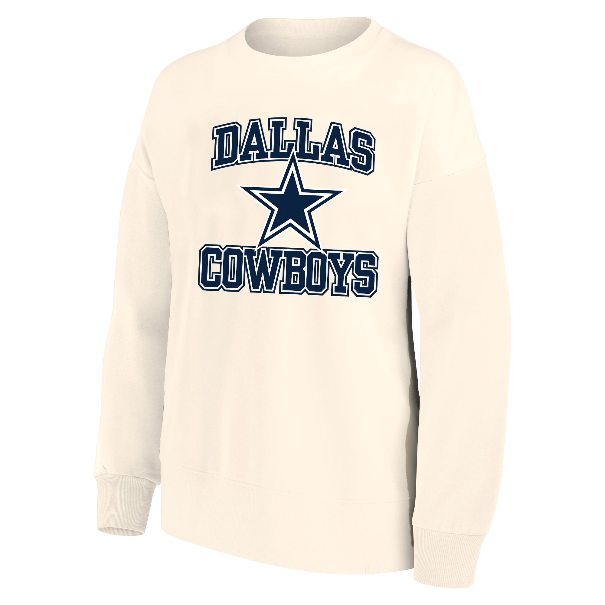 Sweat-shirt Mitchell & Ness crème Dallas Cowboys Heart Soul pour femme, grande taille