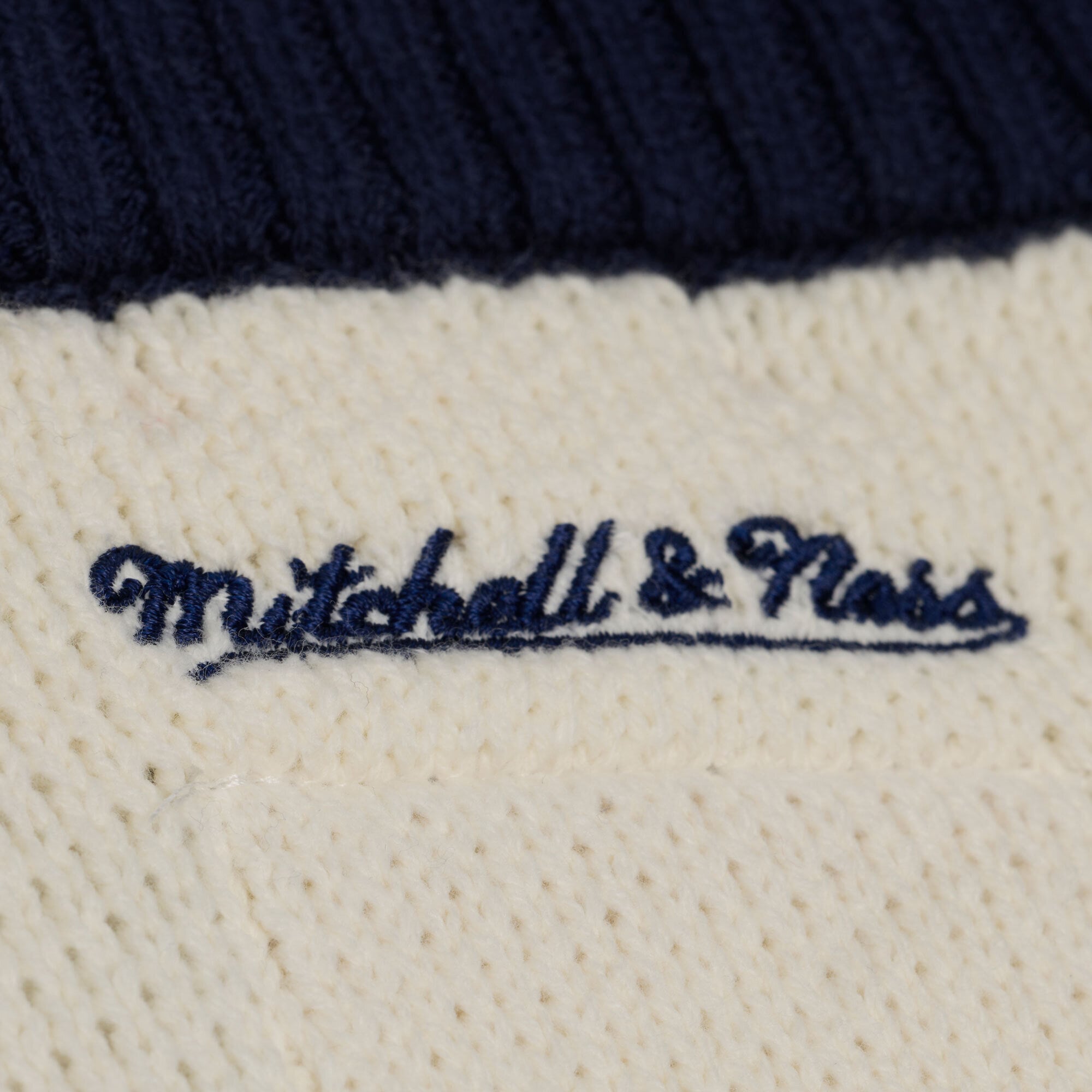 Women's Mitchell & Ness Cream/Navy Dallas Cowboys Retro Roots V-Neck Sweater