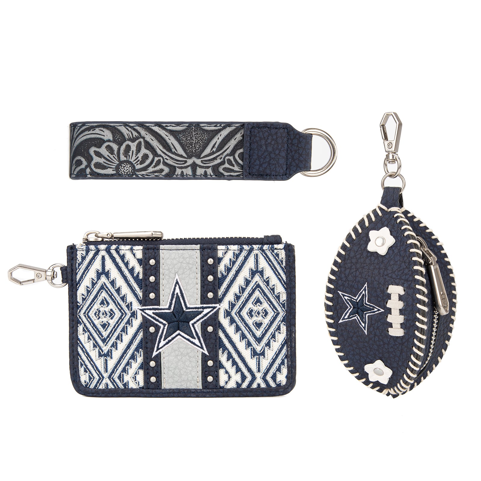 Portefeuille et bracelet porte-clés football américain Montana West Dallas Cowboys pour femme
