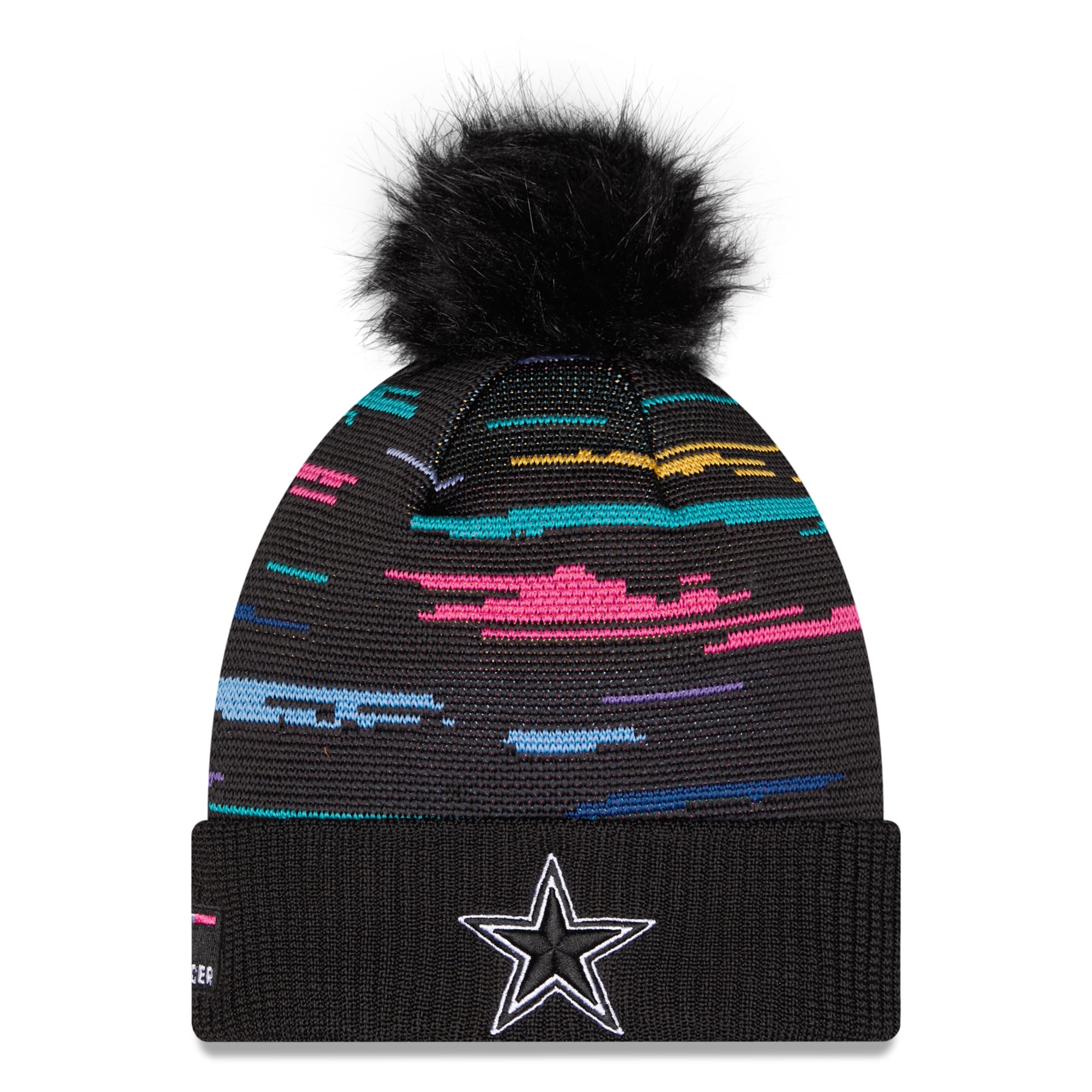 Women's New Era Black Dallas Cowboys 2026 NFL Crucial Catch Cuffed Knit Hat with Pom