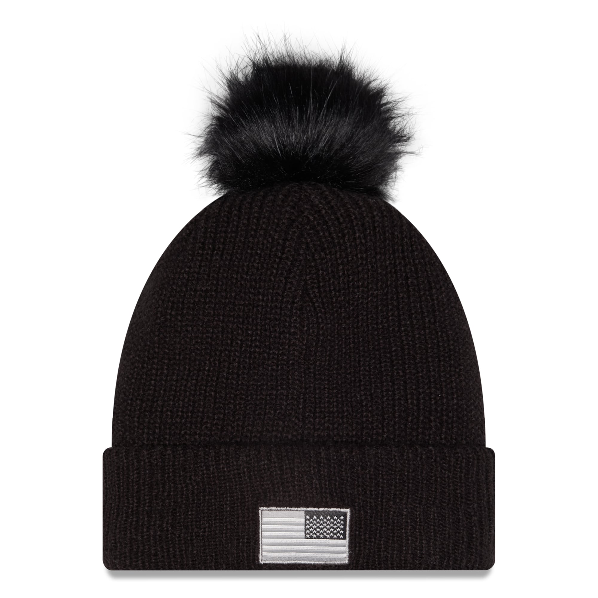 Bonnet à revers New Era noir Dallas Cowboys 2026 Salute To Service pour femme, avec pompon