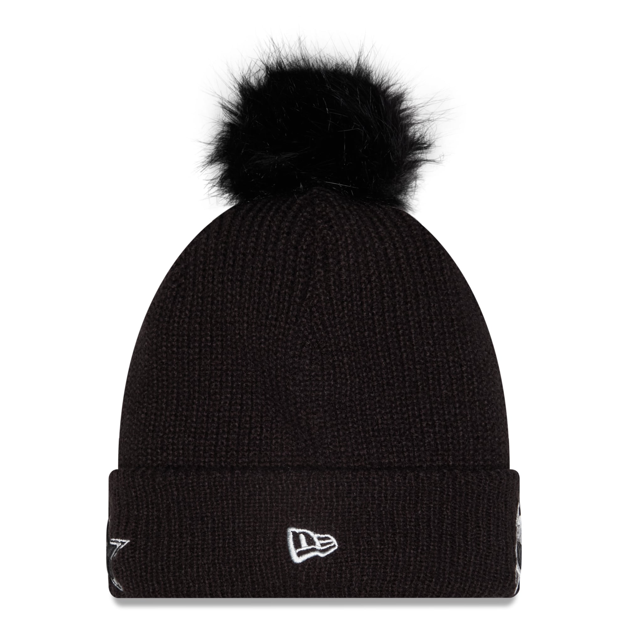 Bonnet à revers New Era noir Dallas Cowboys 2026 Salute To Service pour femme, avec pompon