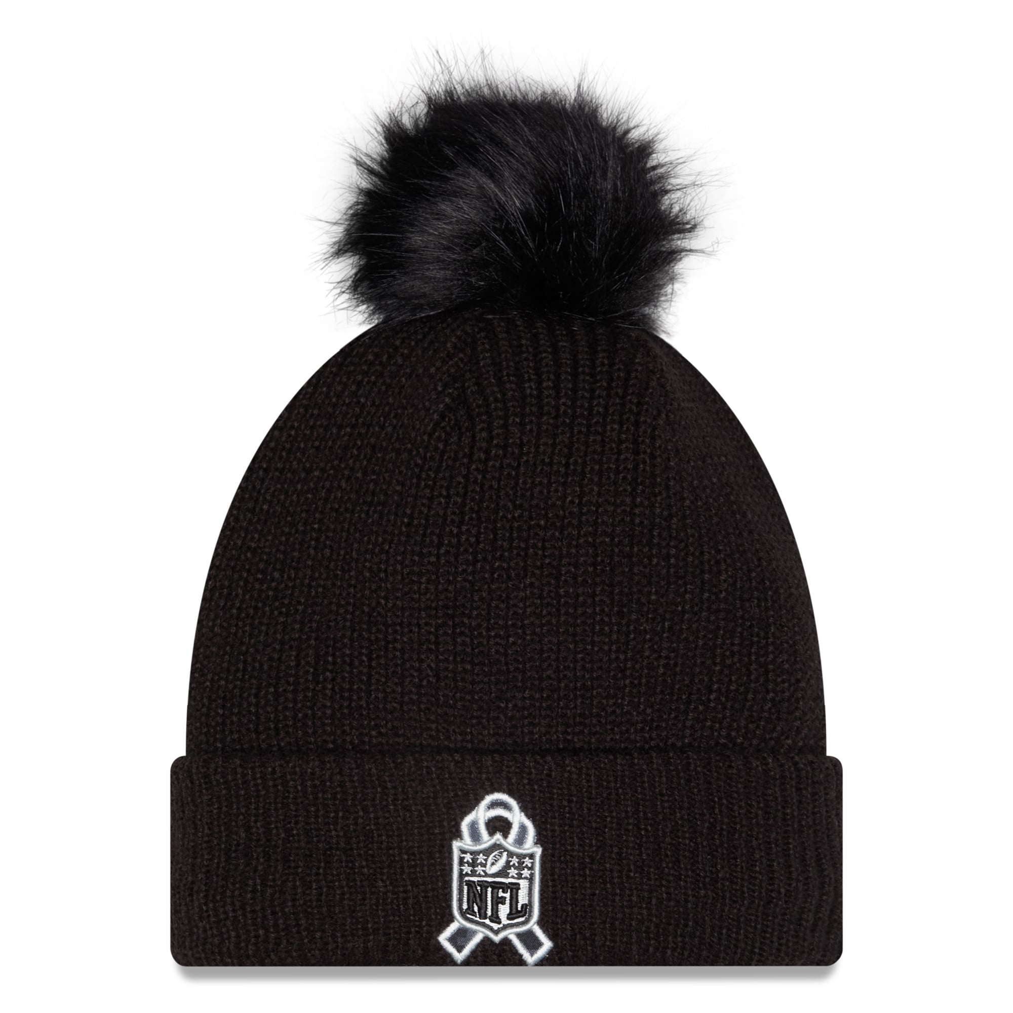 Bonnet à revers New Era noir Dallas Cowboys 2026 Salute To Service pour femme, avec pompon