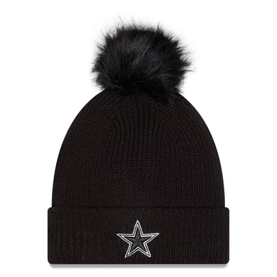 Dallas Cowboys New Era Women's 2026 Salute To Service Cuffed Knit Hat with Pom - Black