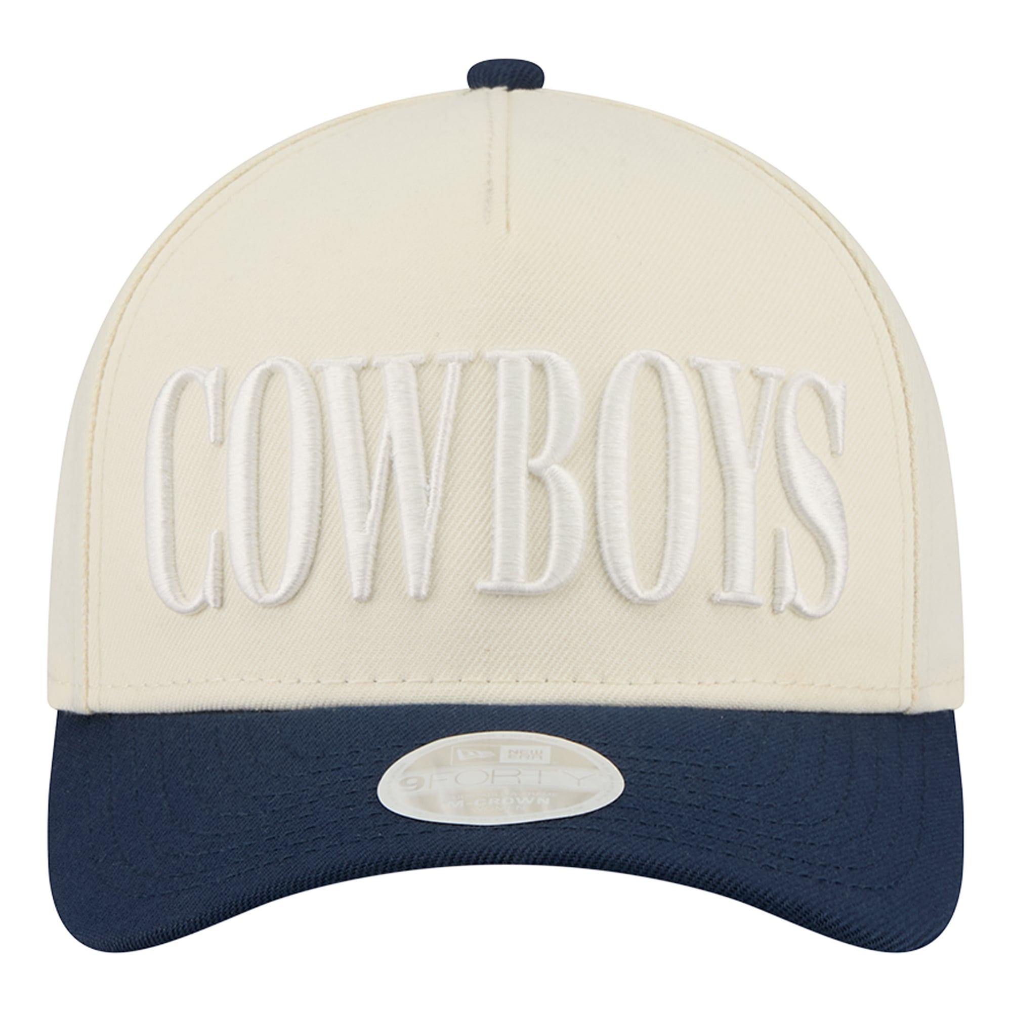 Women's New Era Cream/Navy Dallas Cowboys Tonal A-Frame 9FORTY Adjustable Hat