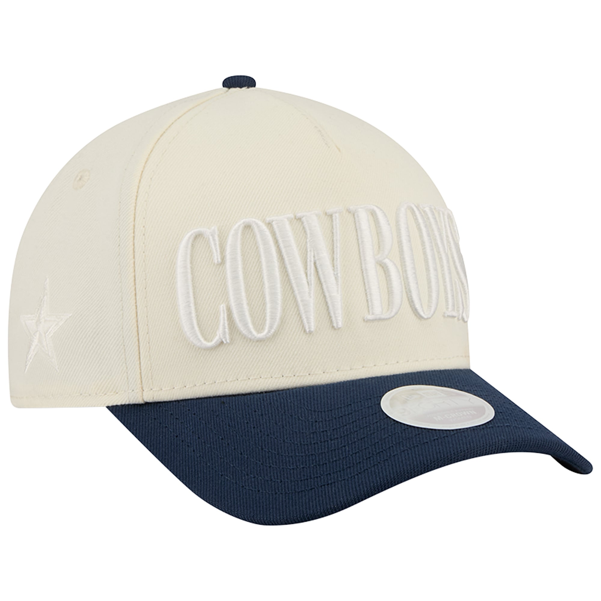 Women's New Era Cream/Navy Dallas Cowboys Tonal A-Frame 9FORTY Adjustable Hat