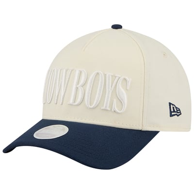 Dallas Cowboys New Era Women's Tonal A-Frame 9FORTY Adjustable Hat - Cream/Navy
