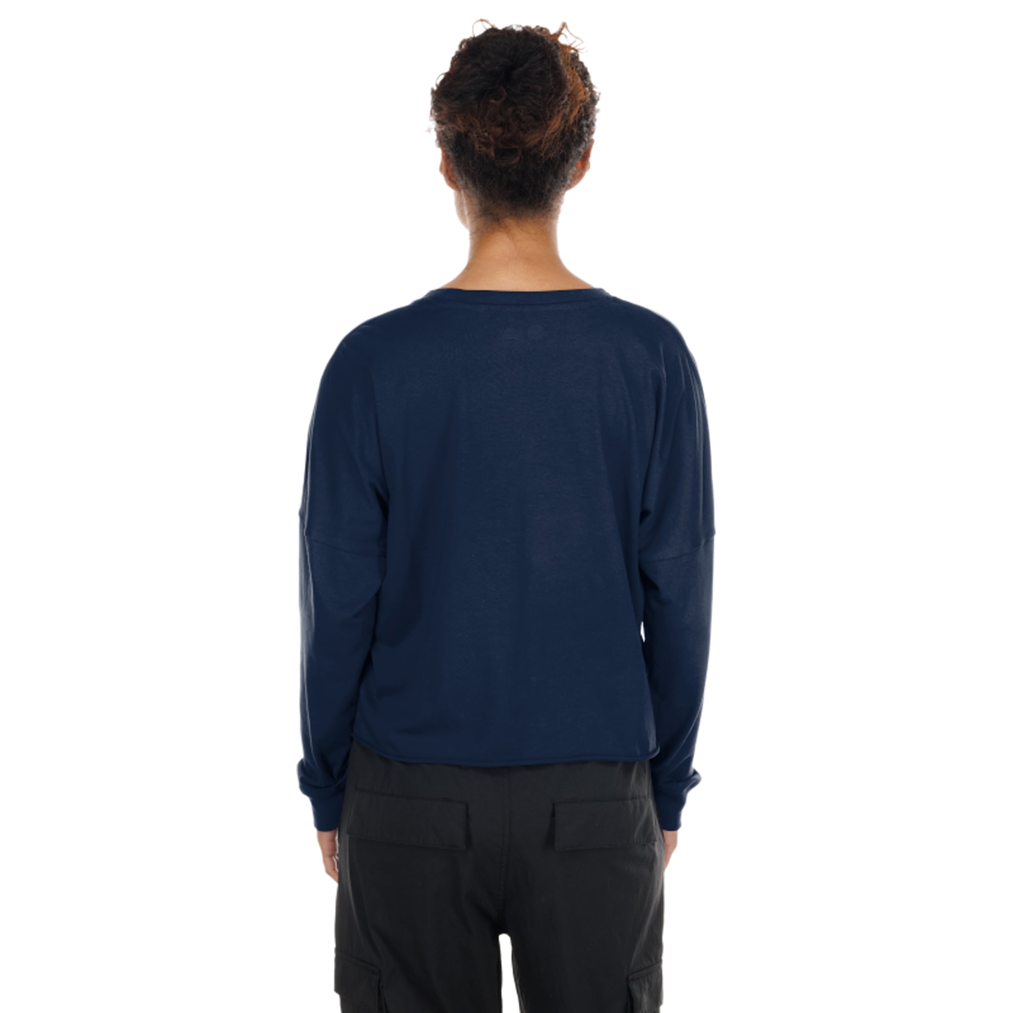 T-shirt court oversize à manches longues New Era bleu marine Dallas Cowboys pour femme