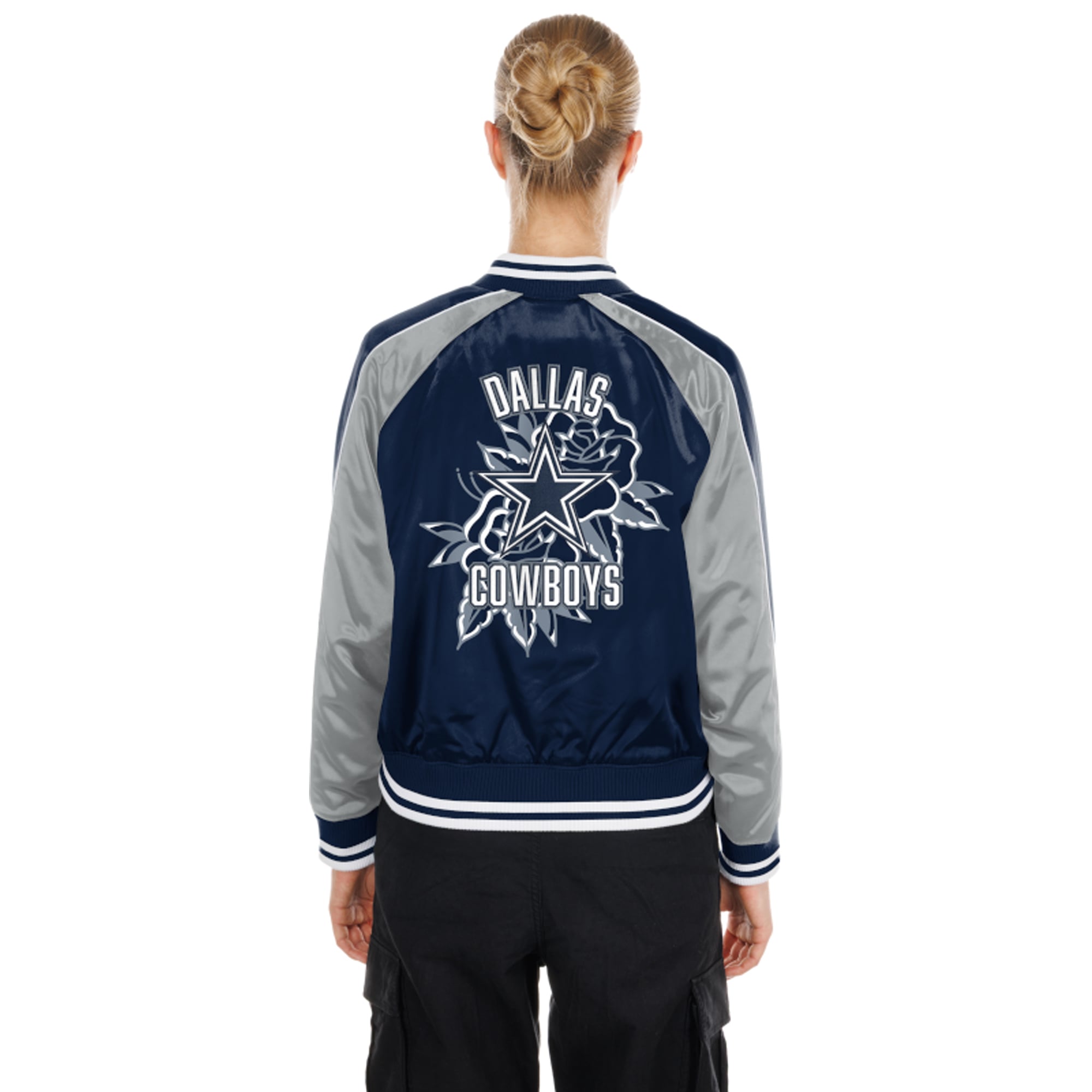 Veste satinée New Era bleu marine Dallas Cowboys Lifestyle pour femme