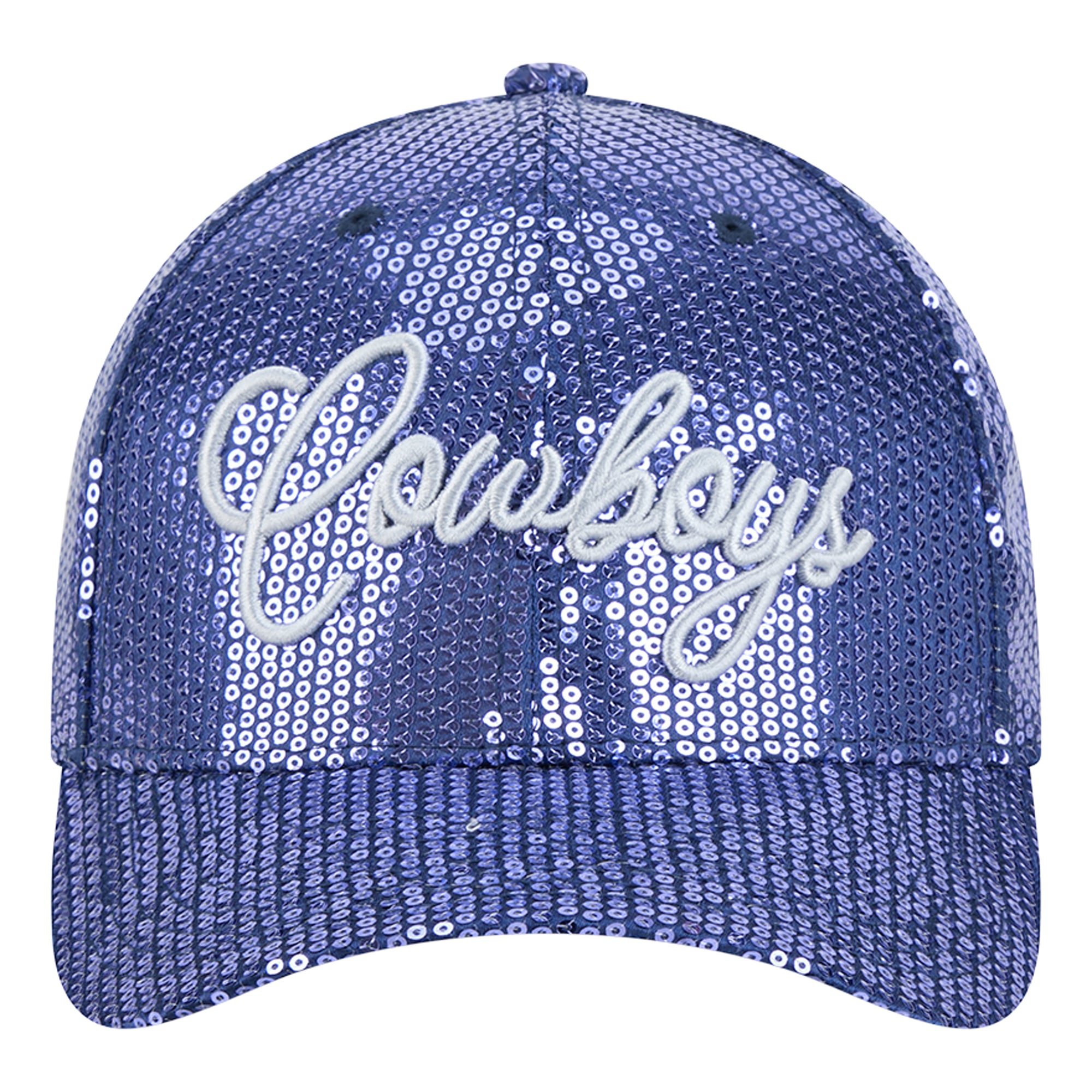 Casquette ajustable New Era Dallas Cowboys bleu marine à paillettes 9FORTY pour femme