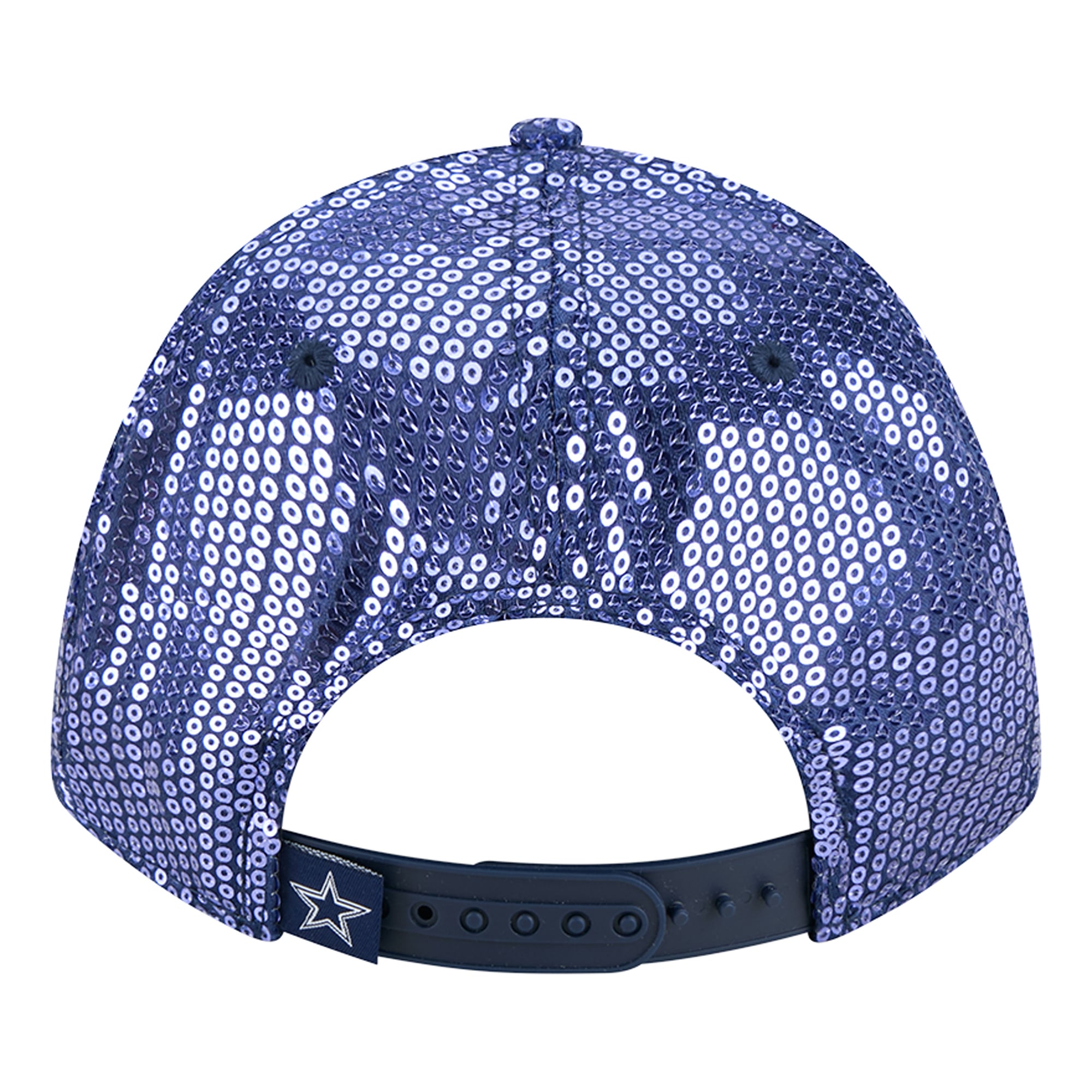Casquette ajustable New Era Dallas Cowboys bleu marine à paillettes 9FORTY pour femme