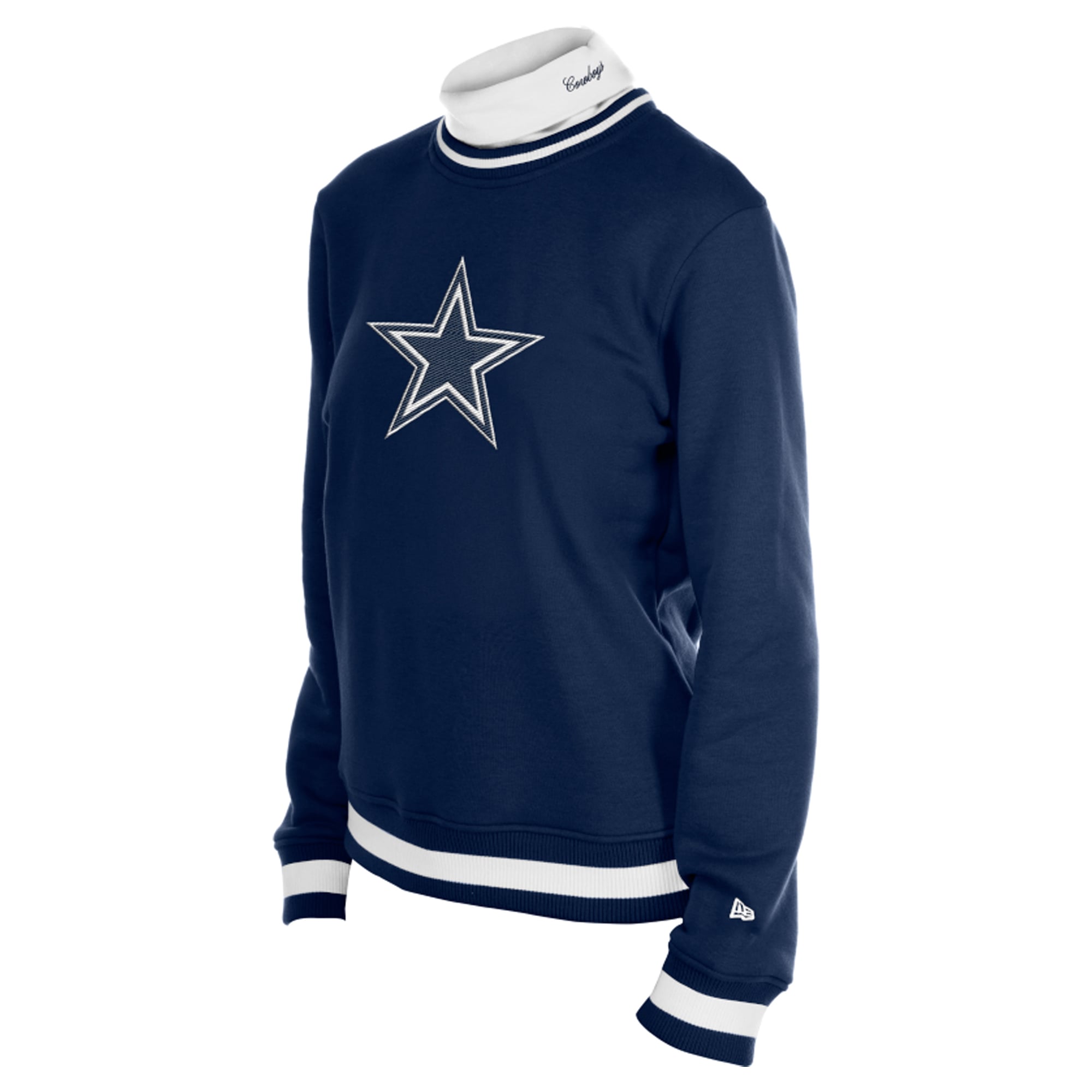Pull à col roulé New Era bleu marine Dallas Cowboys Sport Classics pour femme