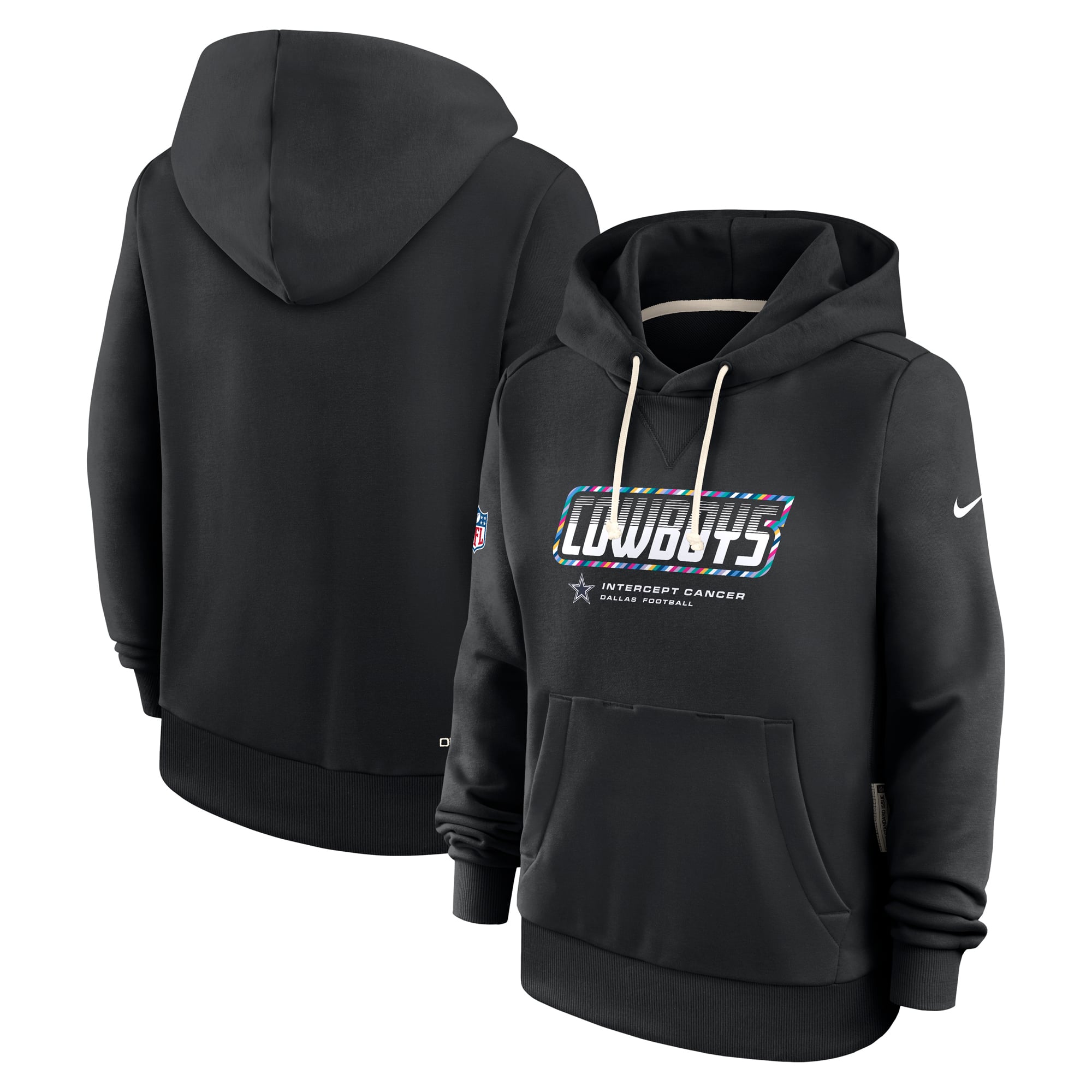 Sweat à capuche Nike rose Dallas Cowboys 2026 NFL Crucial Catch Sideline Standard Issue Dri-FIT pour femme