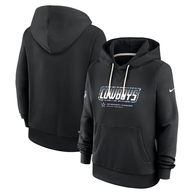  Dallas Cowboys Nike Women's 2026 NFL Crucial Catch Sideline Standard Issue Dri-FIT Pullover Hoodie - Black