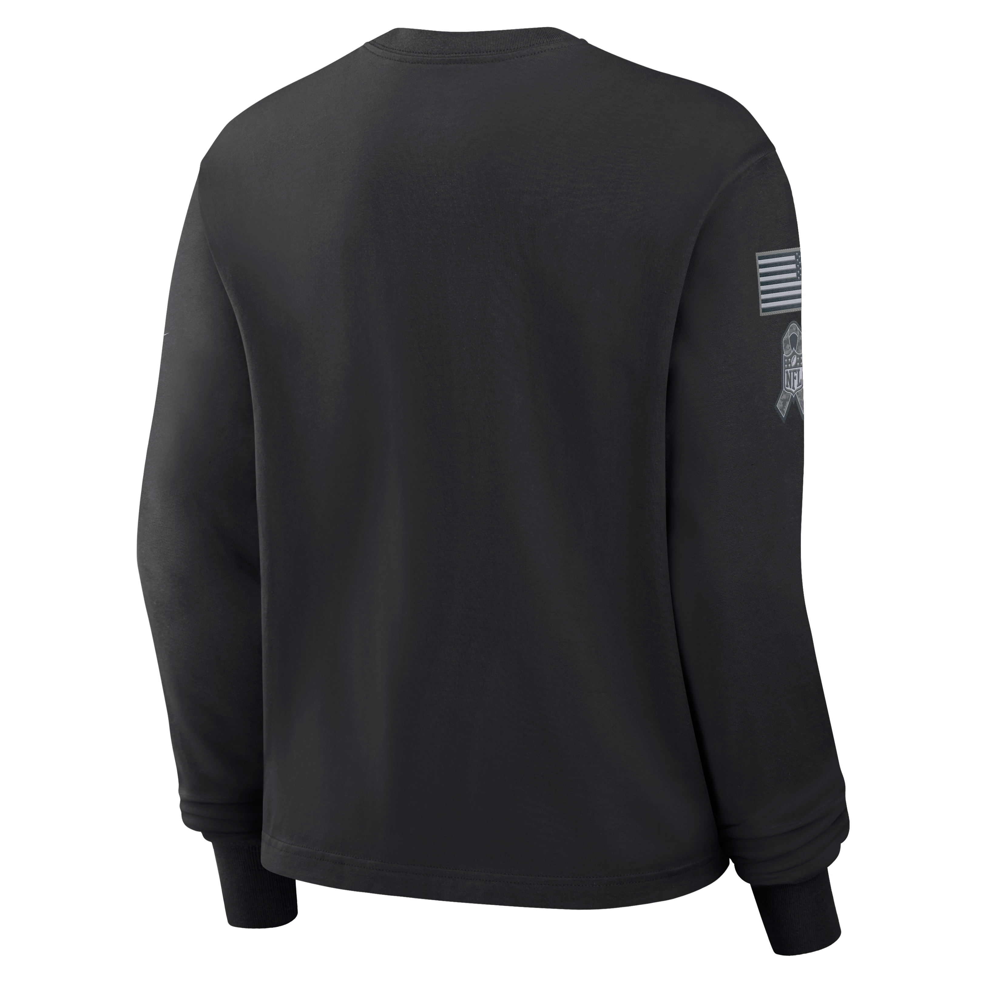 T-shirt à manches longues Nike Dallas Cowboys noir pour femme, édition spéciale 2026 « Salute to Service ».
