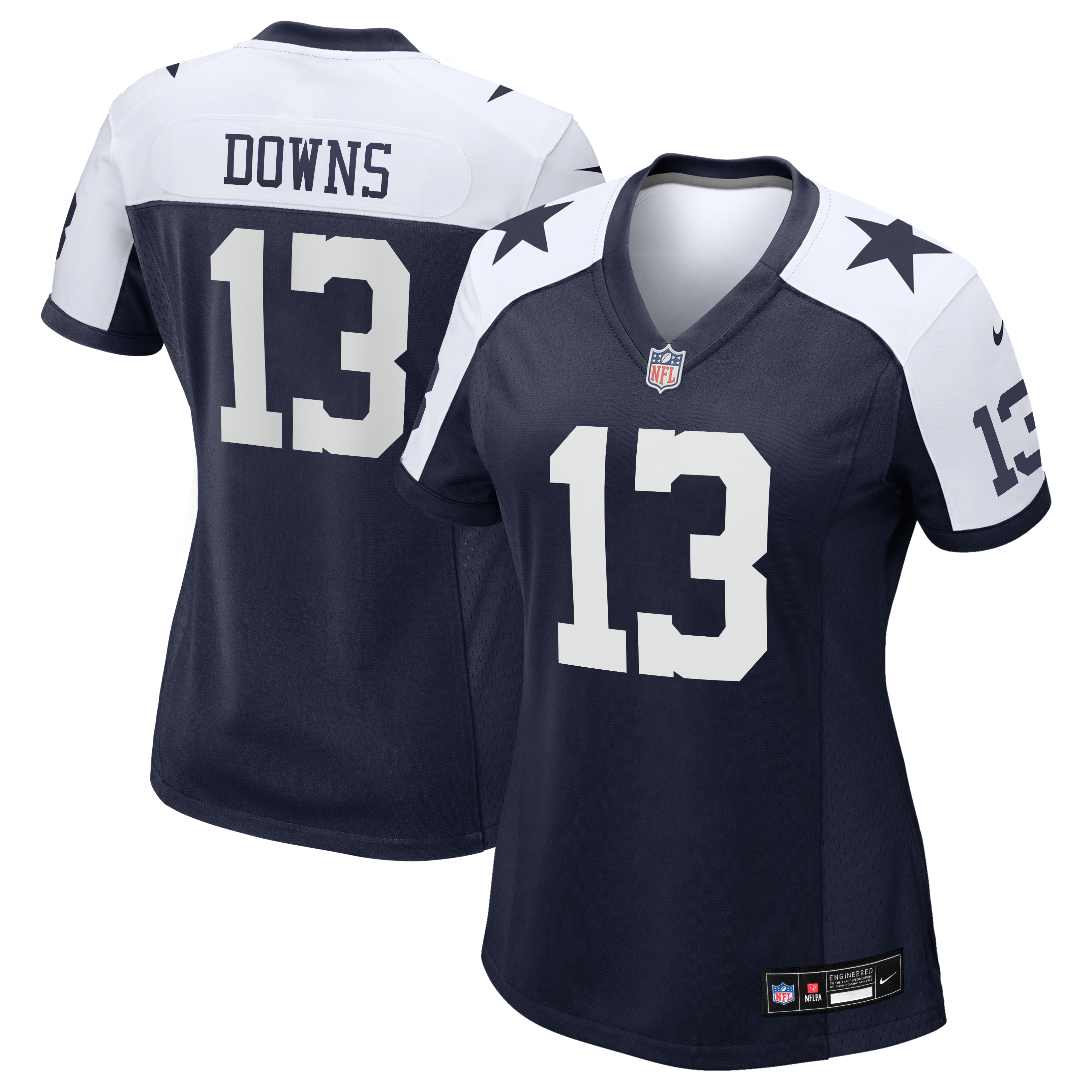 Maillot de match Nike Caleb Downs blanc pour femme, Dallas Cowboys