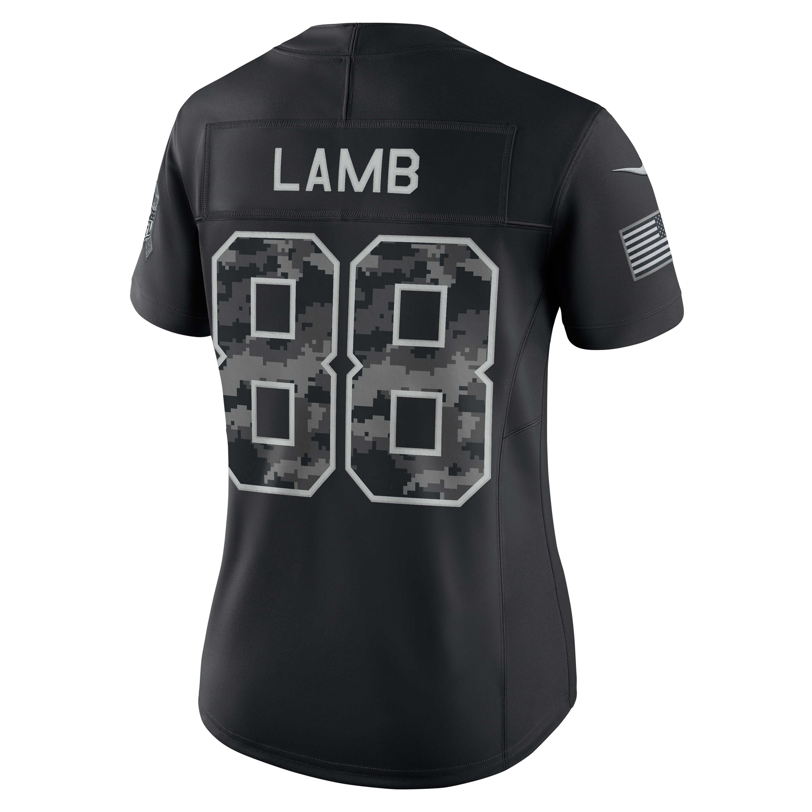 Maillot Nike CeeDee Lamb noir Dallas Cowboys 2026 Salute to Service pour femme, édition limitée cousue