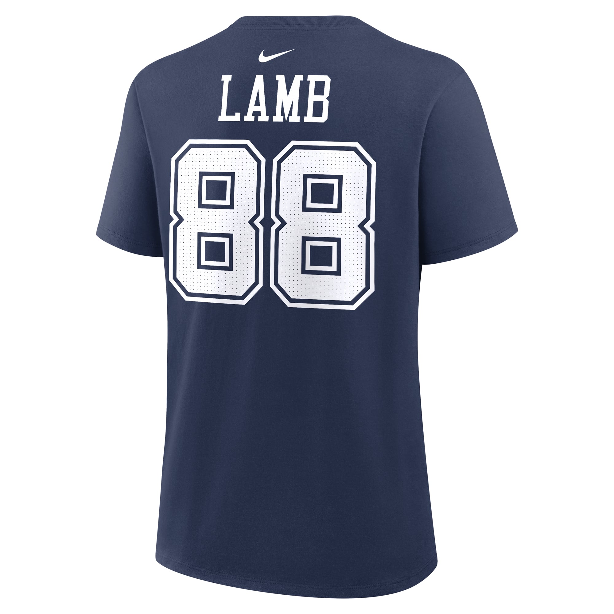 T-shirt Nike CeeDee Lamb bleu marine Dallas Cowboys pour femme, avec nom et numéro