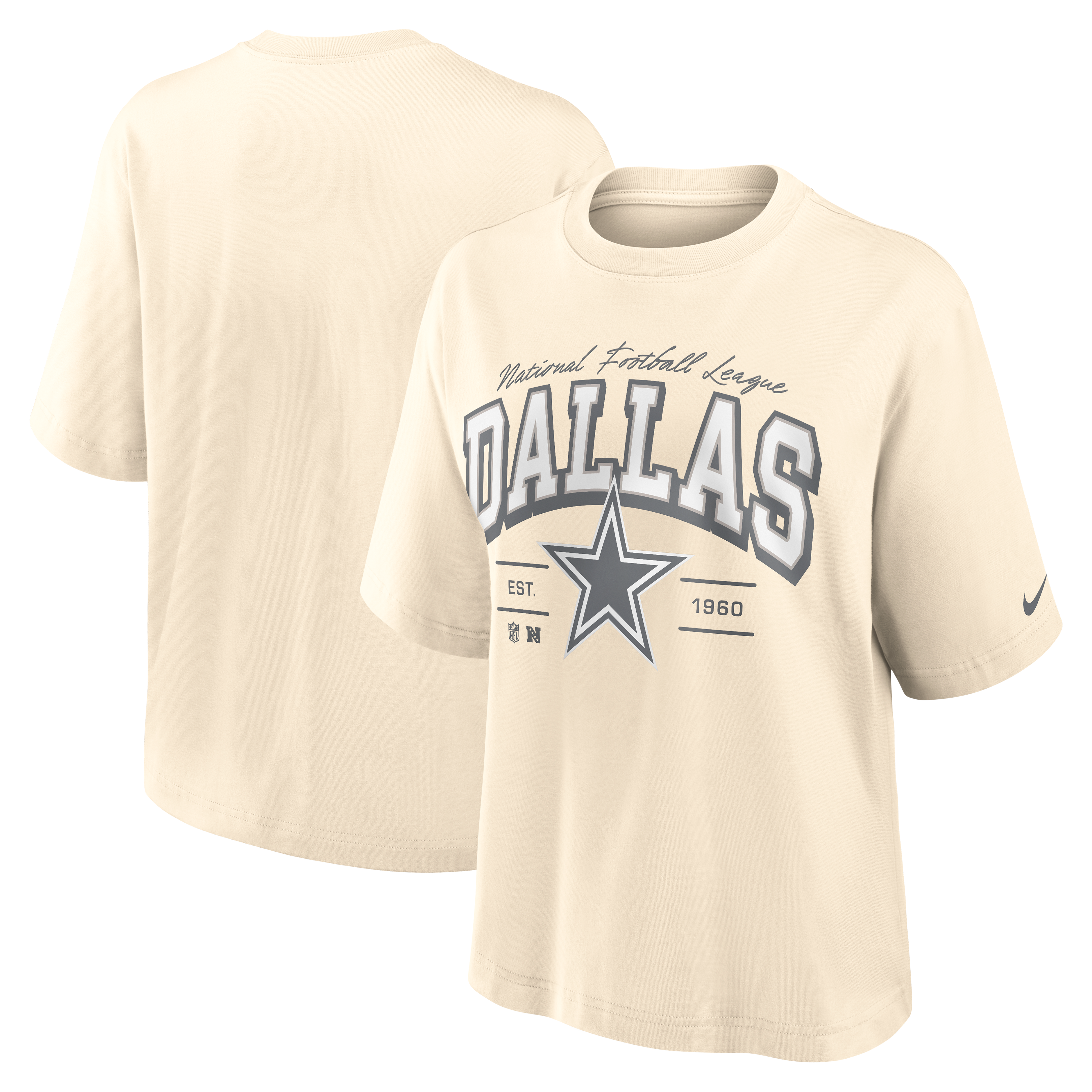 Women's Nike Cream Dallas Cowboys Vintage Mod Boxy T-Shirt