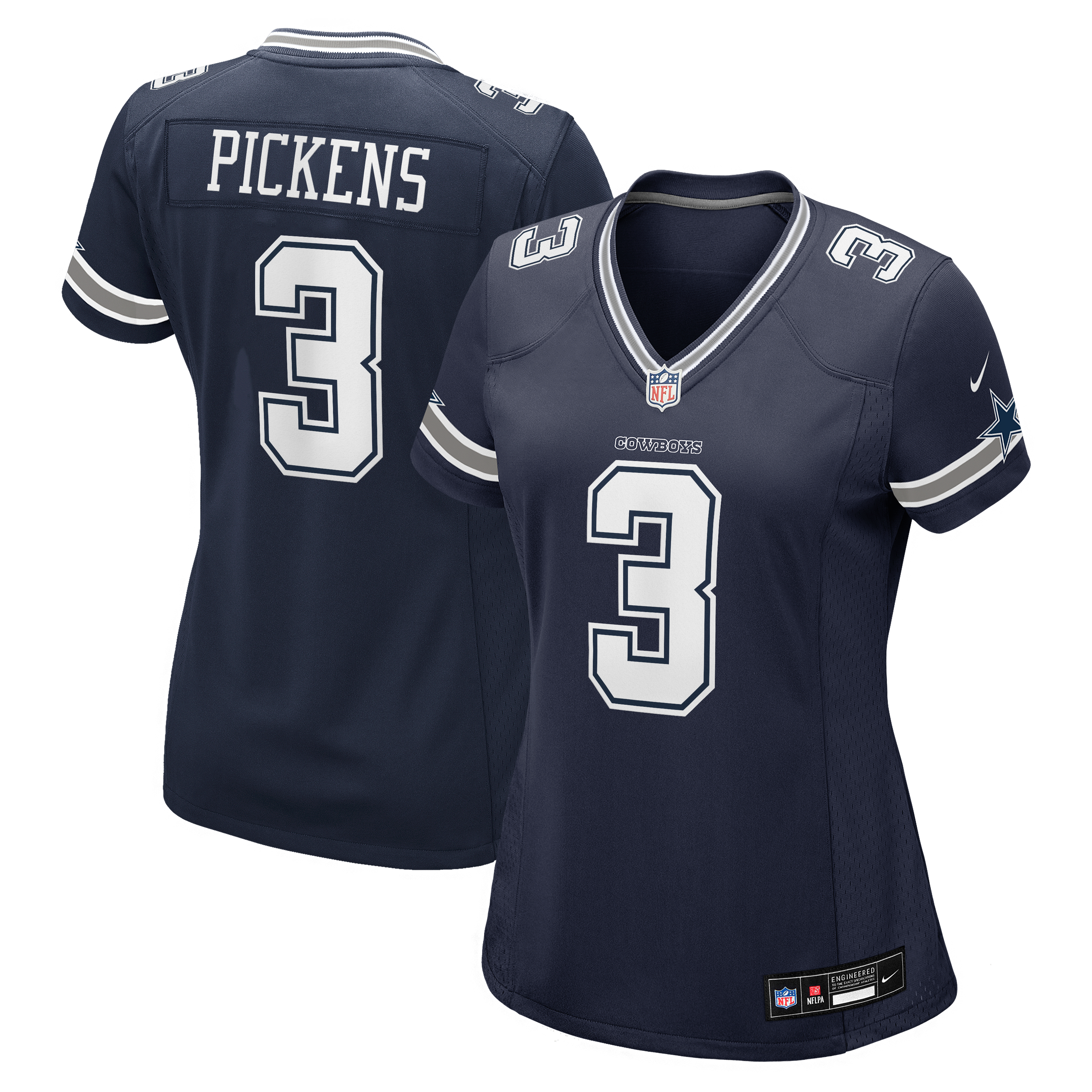 Maillot Nike George Pickens bleu marine des Cowboys de Dallas pour femme