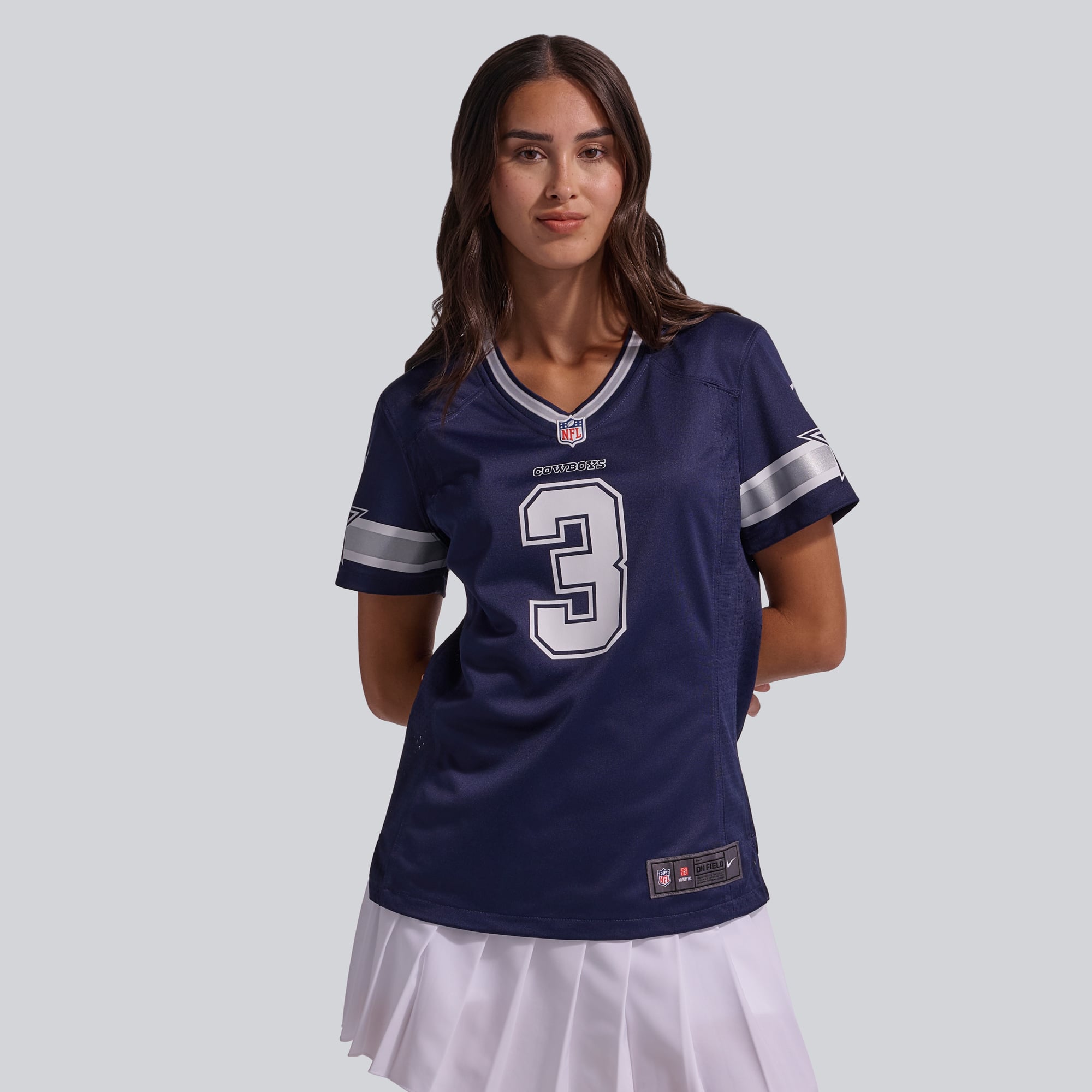 Maillot Nike George Pickens bleu marine des Cowboys de Dallas pour femme