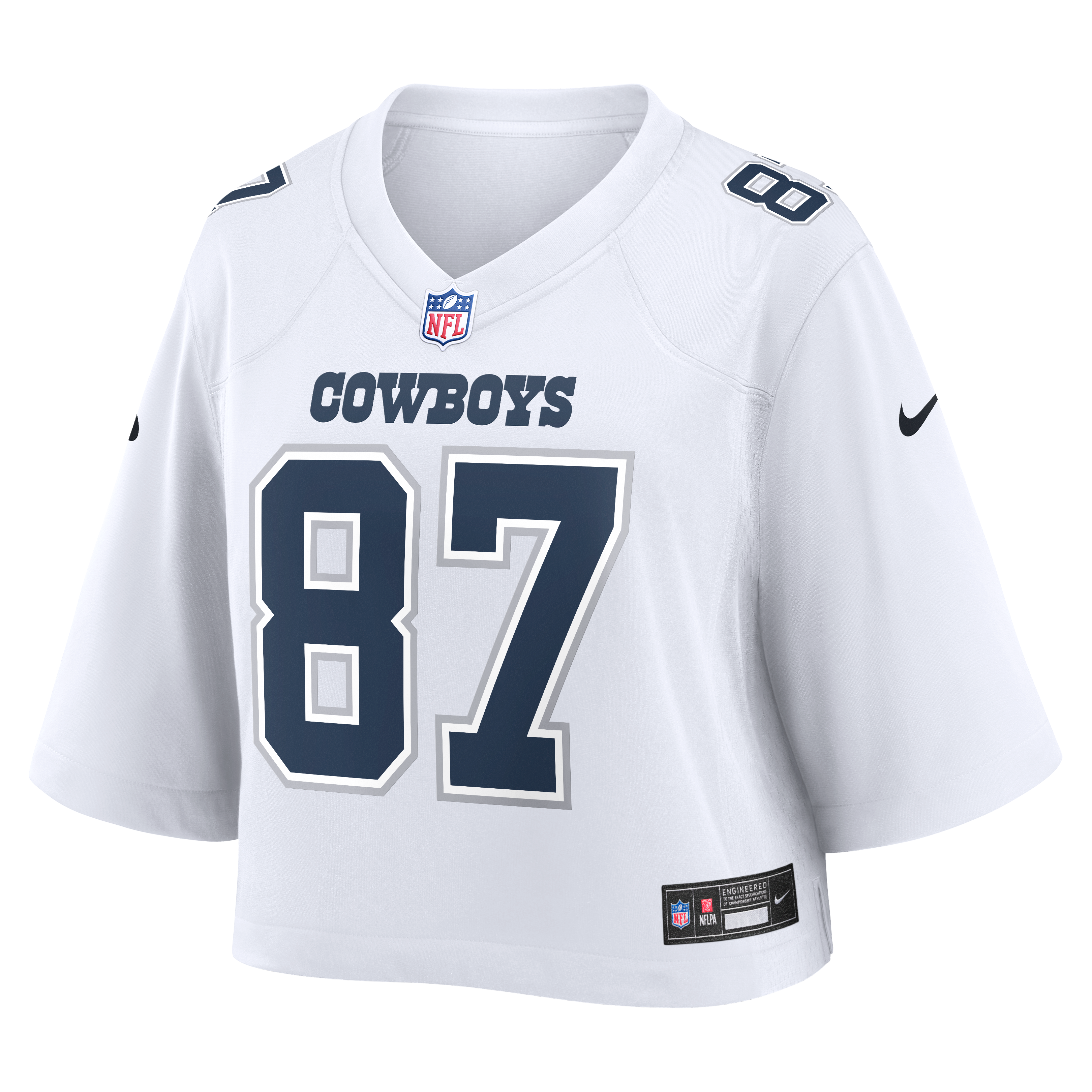 Women's Nike Jake Ferguson White Dallas Cowboys Cropped Fashion Game Jersey