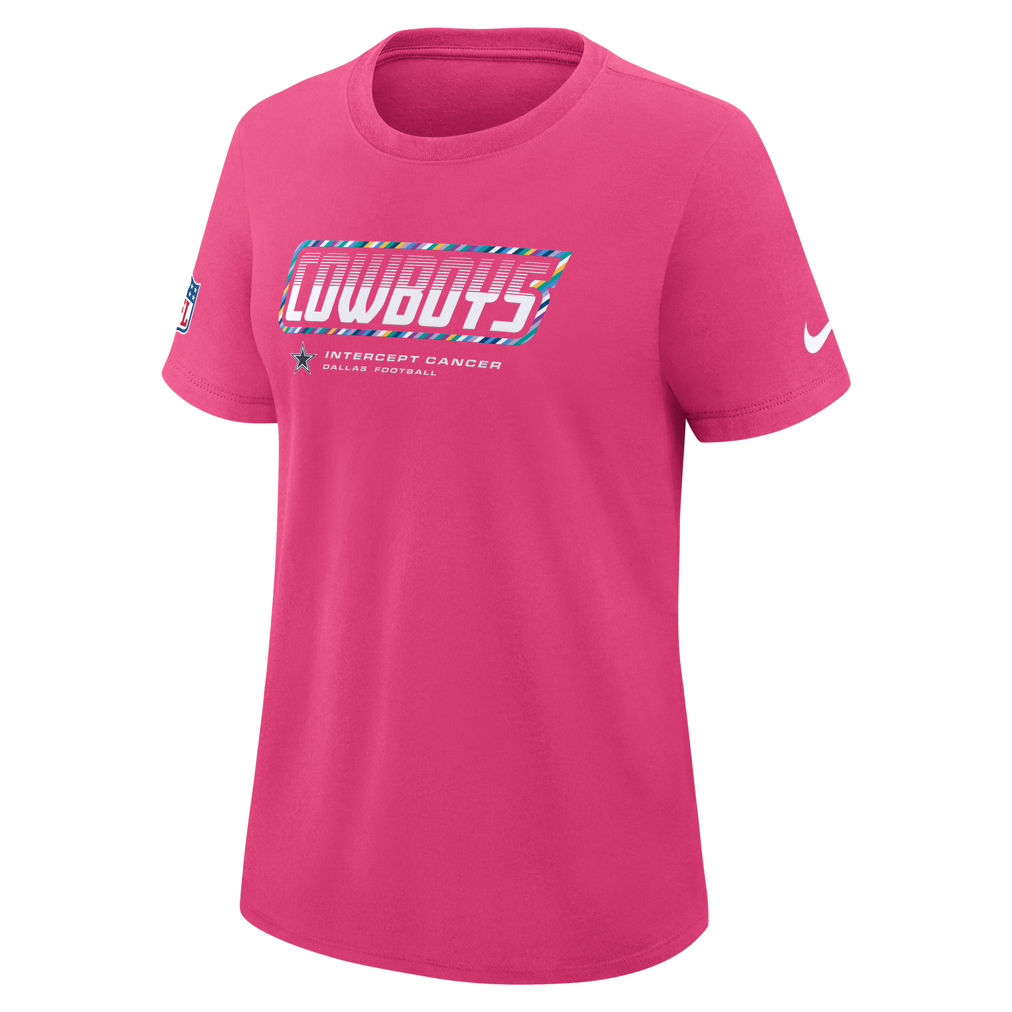 Women's Nike  Pink Dallas Cowboys 2026 NFL Crucial Catch Tri-Blend Dri-FIT T-Shirt
