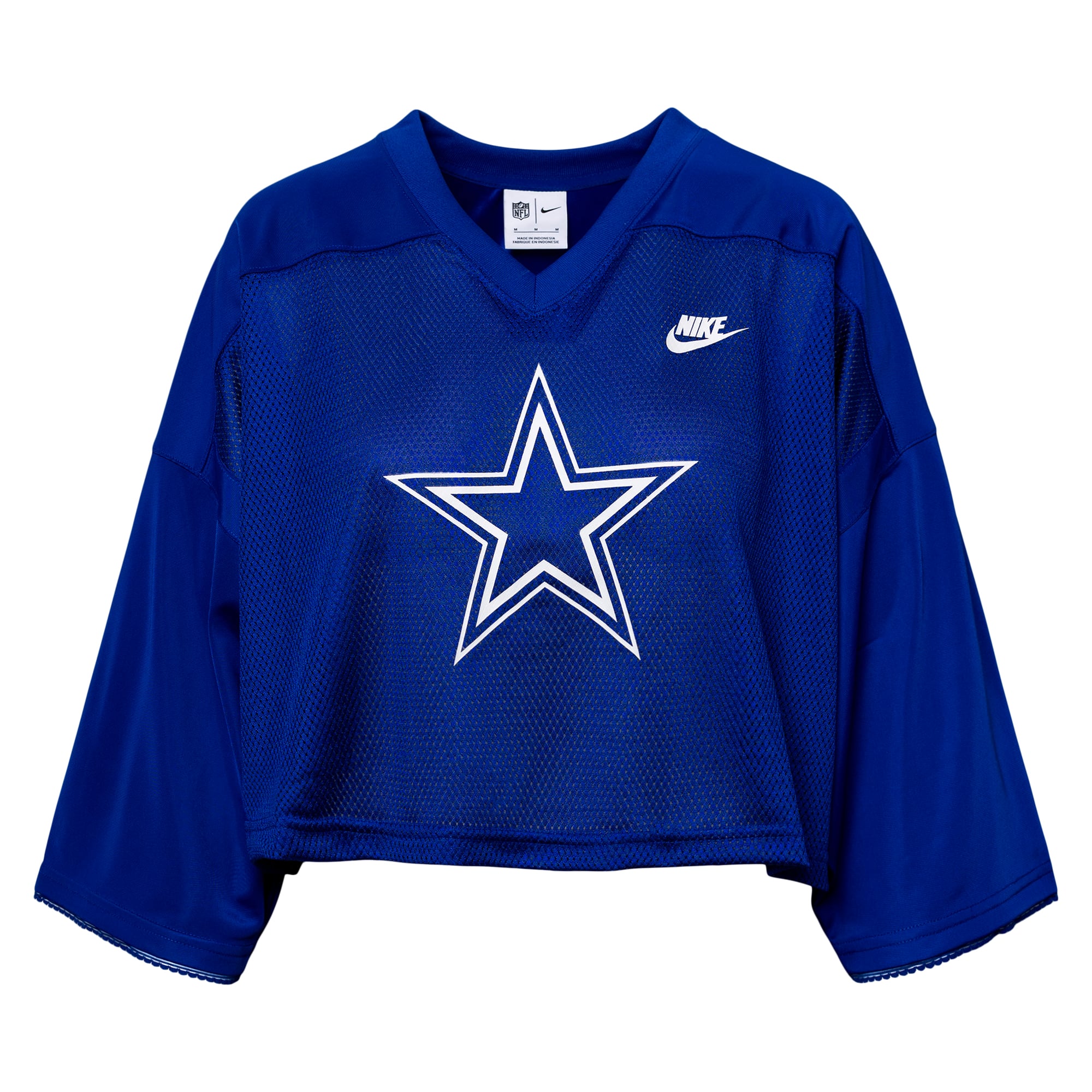 Women's Nike Royal Dallas Cowboys Rewind Cropped Mesh Dri-FIT Fashion Jersey
