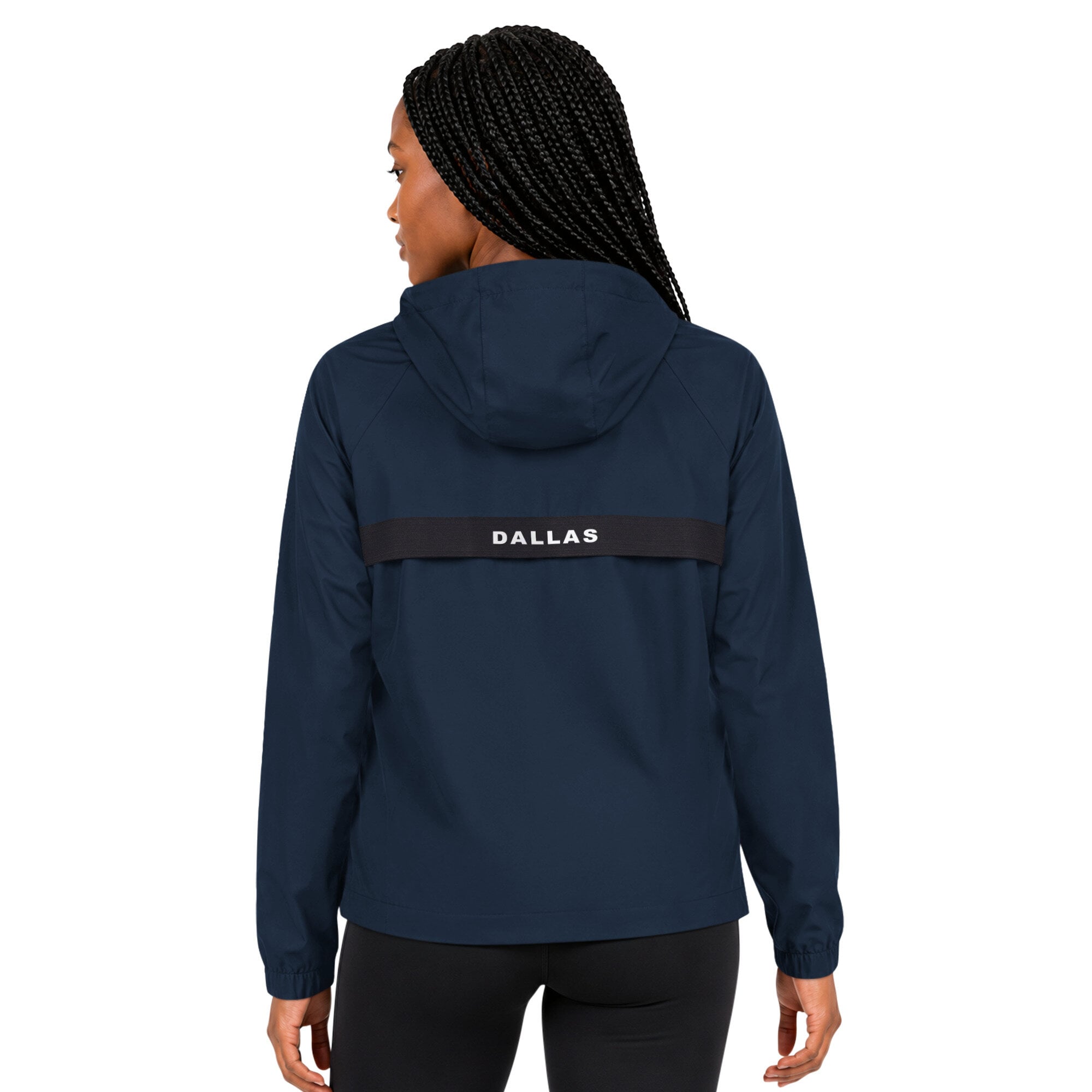 Women's Starter Navy Dallas Cowboys Athleisure Lightweight Full-Zip Raglan Jacket