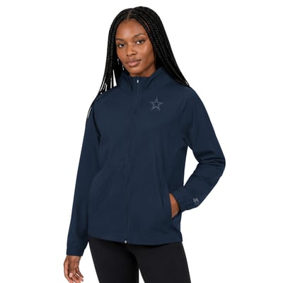 Dallas Cowboys Starter Women's  Athleisure Lightweight Full-Zip Raglan Jacket - Navy