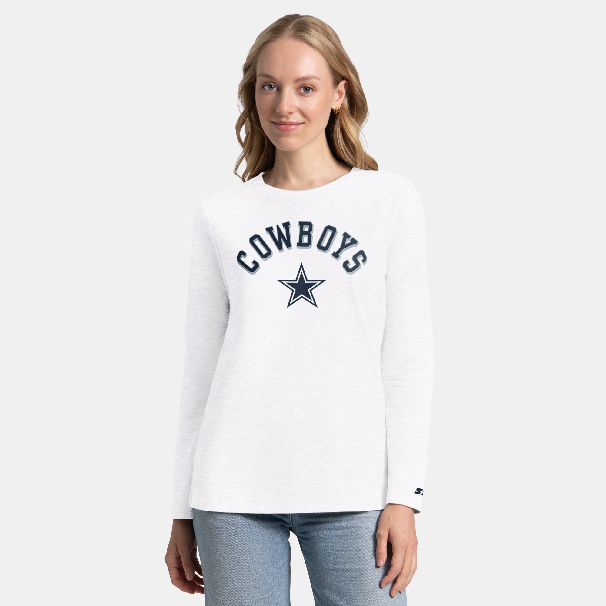 Women's Starter  Navy/Ash Dallas Cowboys Short Sleeve & Long T-Shirt Combo Pack