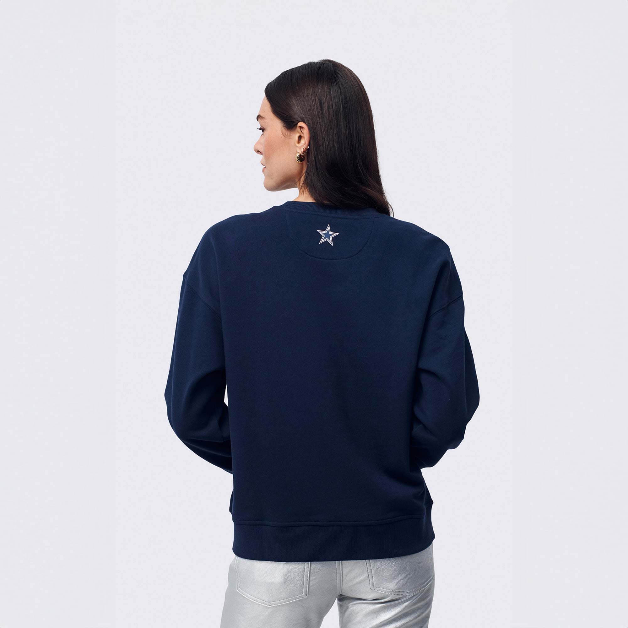 Sweat-shirt à col rond Terez Navy Dallas Cowboys pour femme