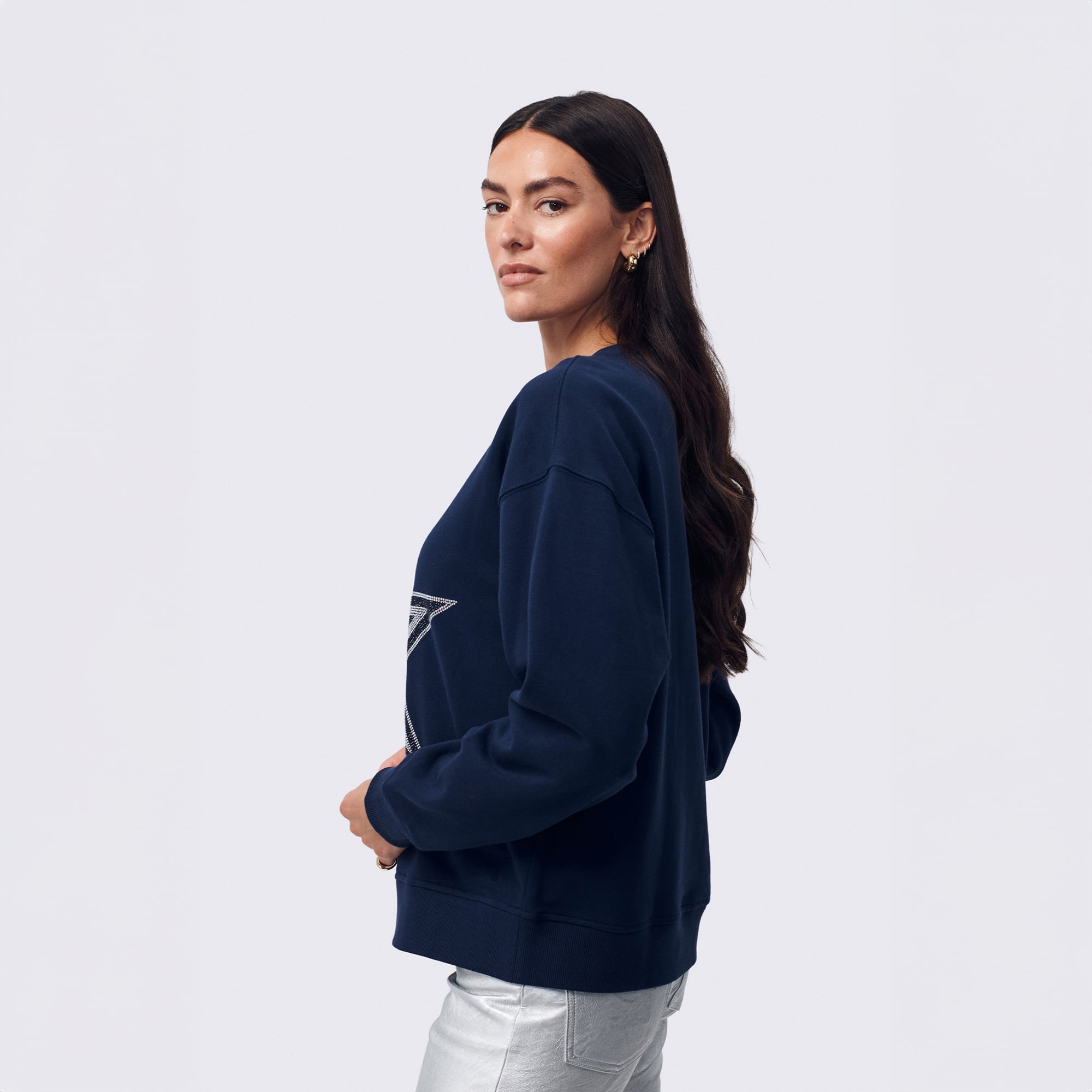 Sweat-shirt à col rond Terez Navy Dallas Cowboys pour femme