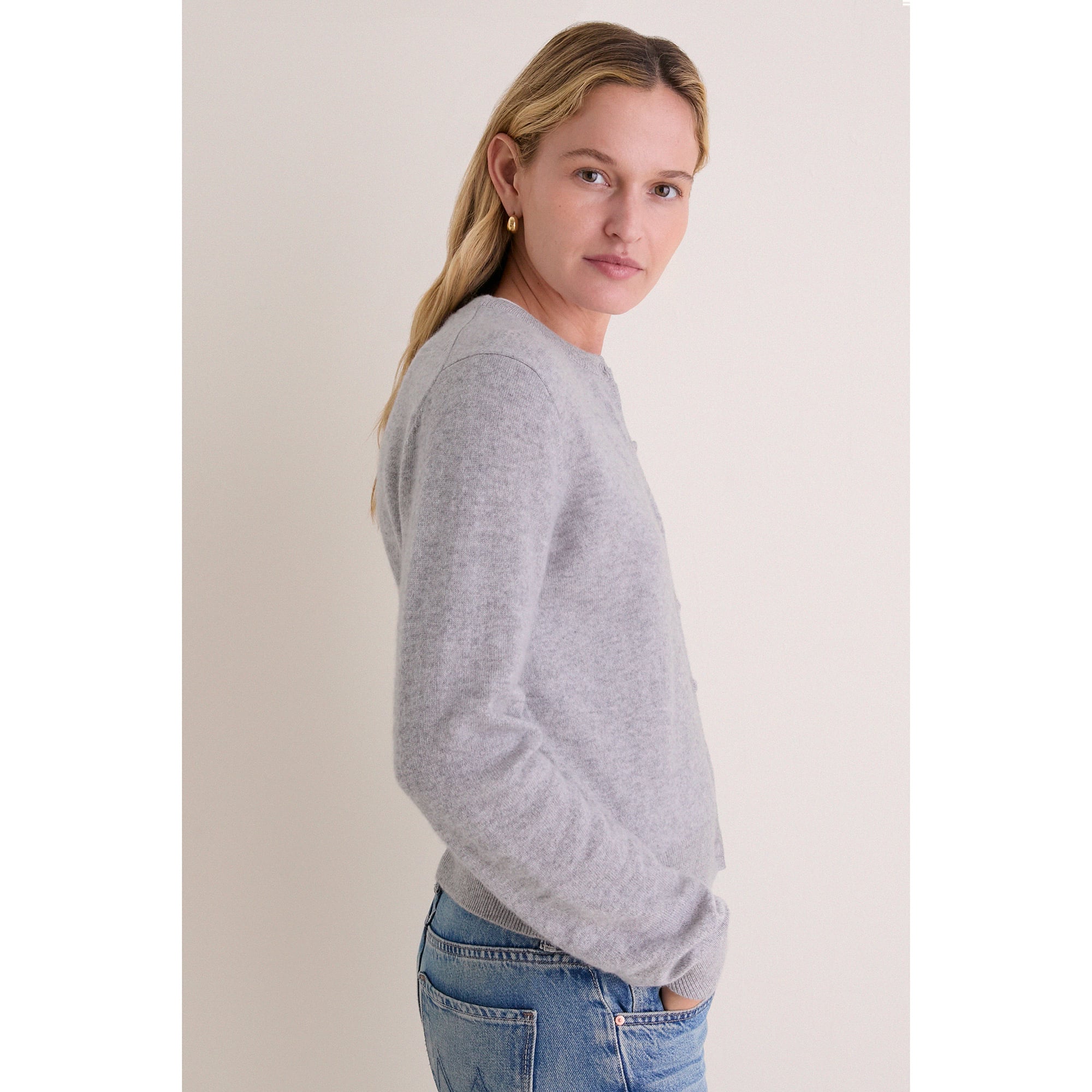 Gilet en cachemire gris à boutons pour femme, modèle Tuckernuck Dallas Cowboys