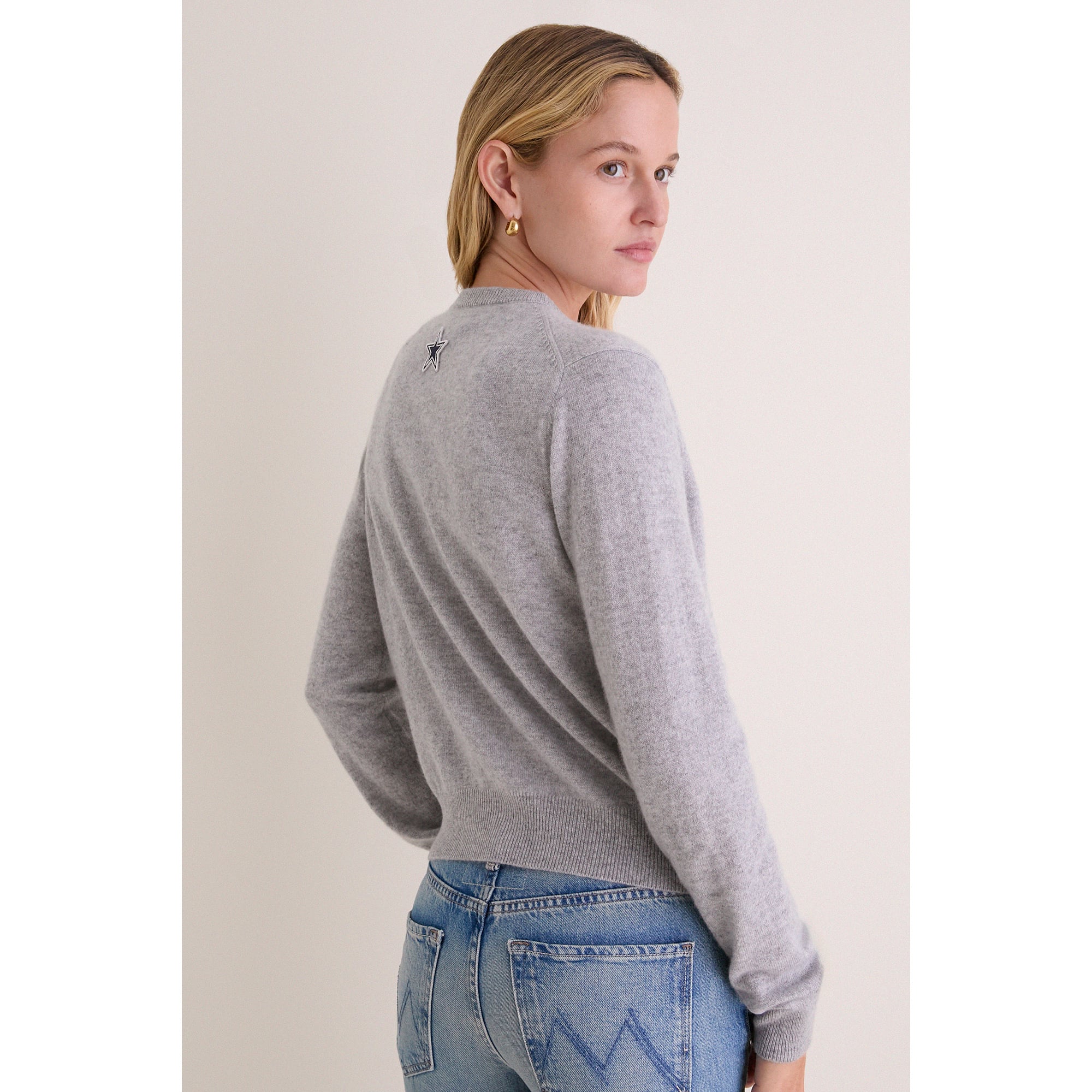 Gilet en cachemire gris à boutons pour femme, modèle Tuckernuck Dallas Cowboys