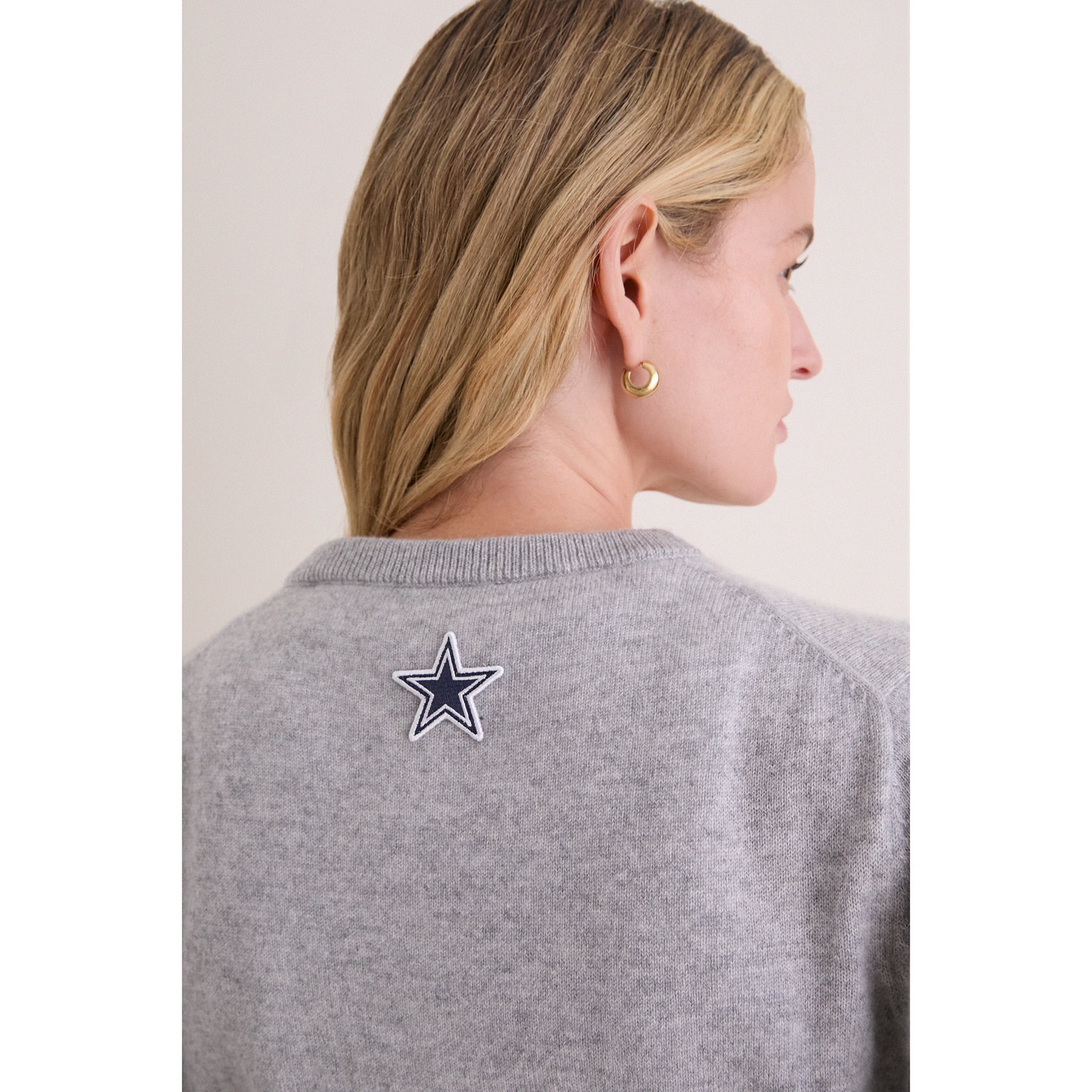 Gilet en cachemire gris à boutons pour femme, modèle Tuckernuck Dallas Cowboys