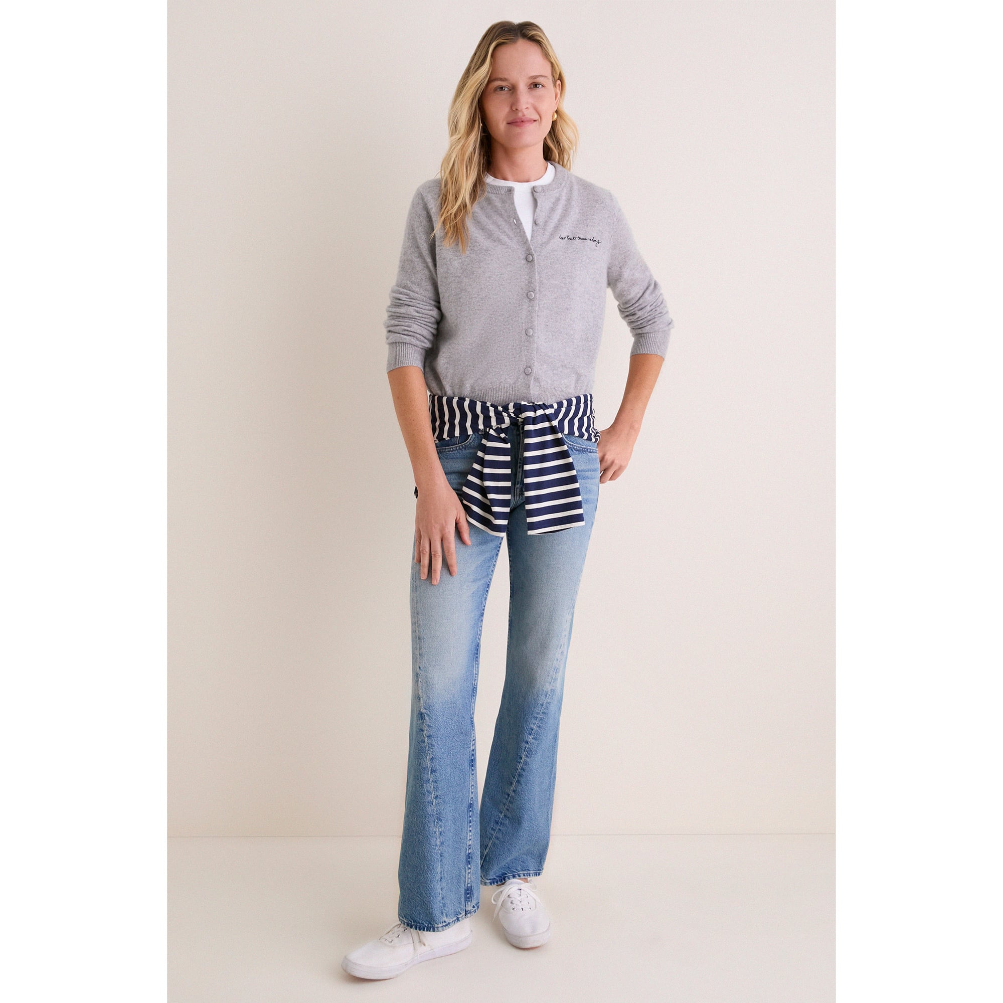 Gilet en cachemire gris à boutons pour femme, modèle Tuckernuck Dallas Cowboys