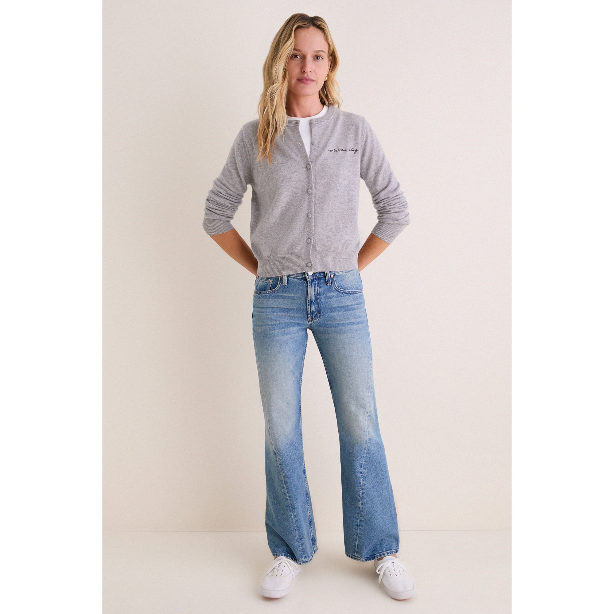 Gilet en cachemire gris à boutons pour femme, modèle Tuckernuck Dallas Cowboys