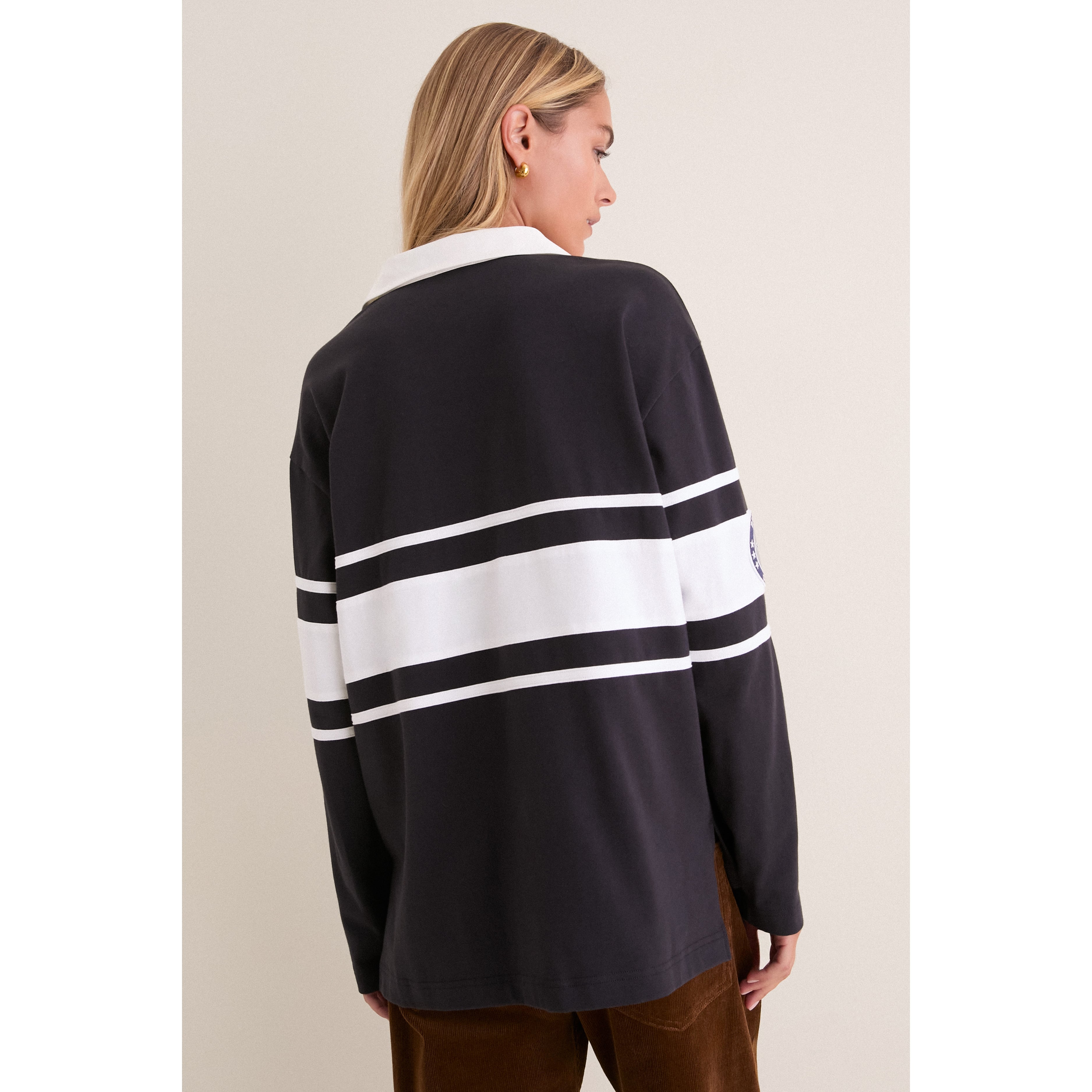 Polo de rugby à manches longues Tuckernuck bleu marine Dallas Cowboys pour femme