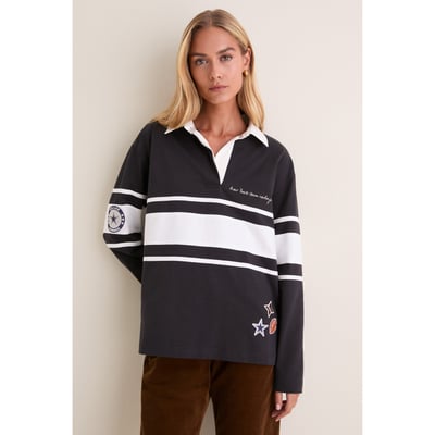 Dallas Cowboys Tuckernuck Women's Rugby Long Sleeve Polo - Navy
