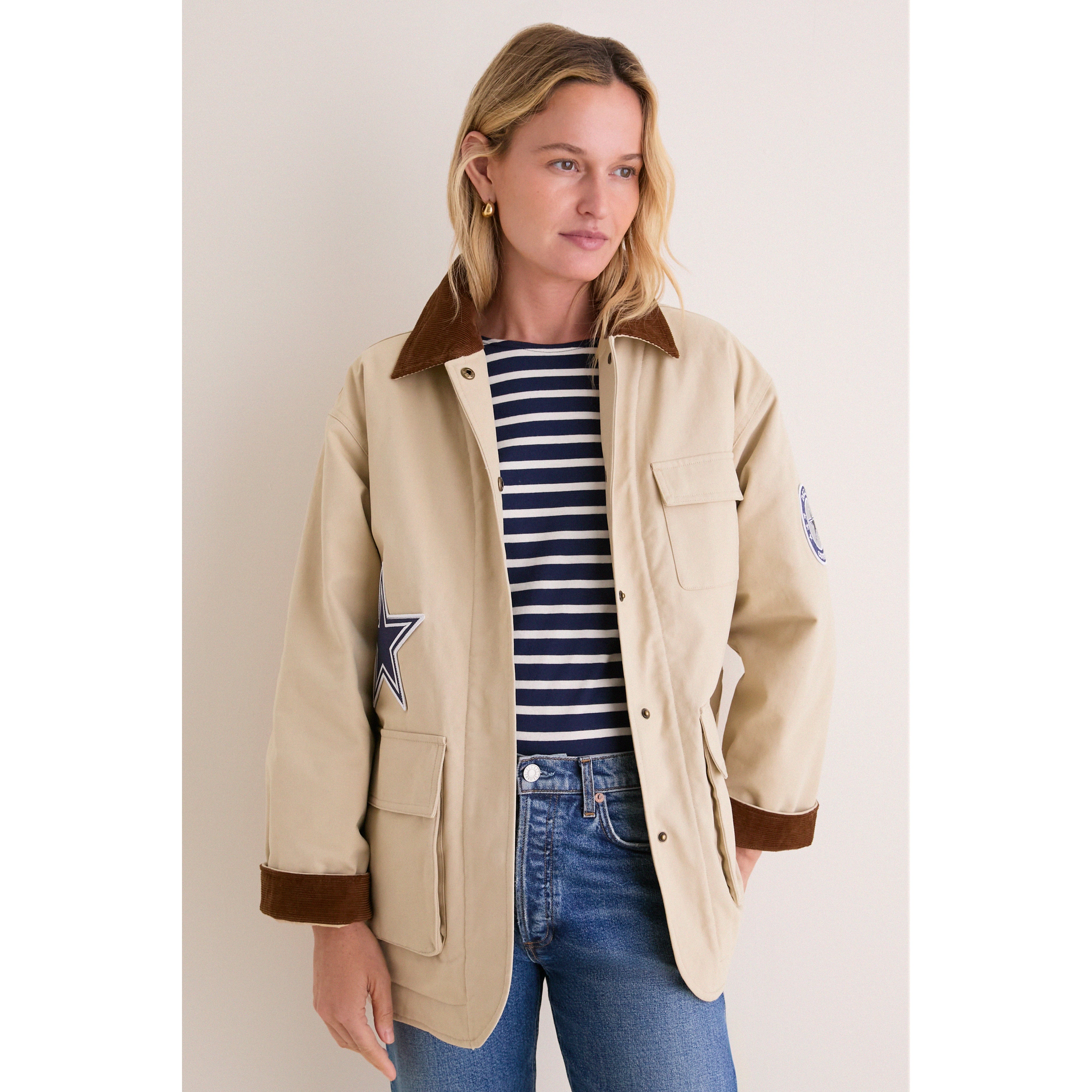 Veste de grange Tuckernuck Stone Dallas Cowboys pour femme, à boutons-pression.