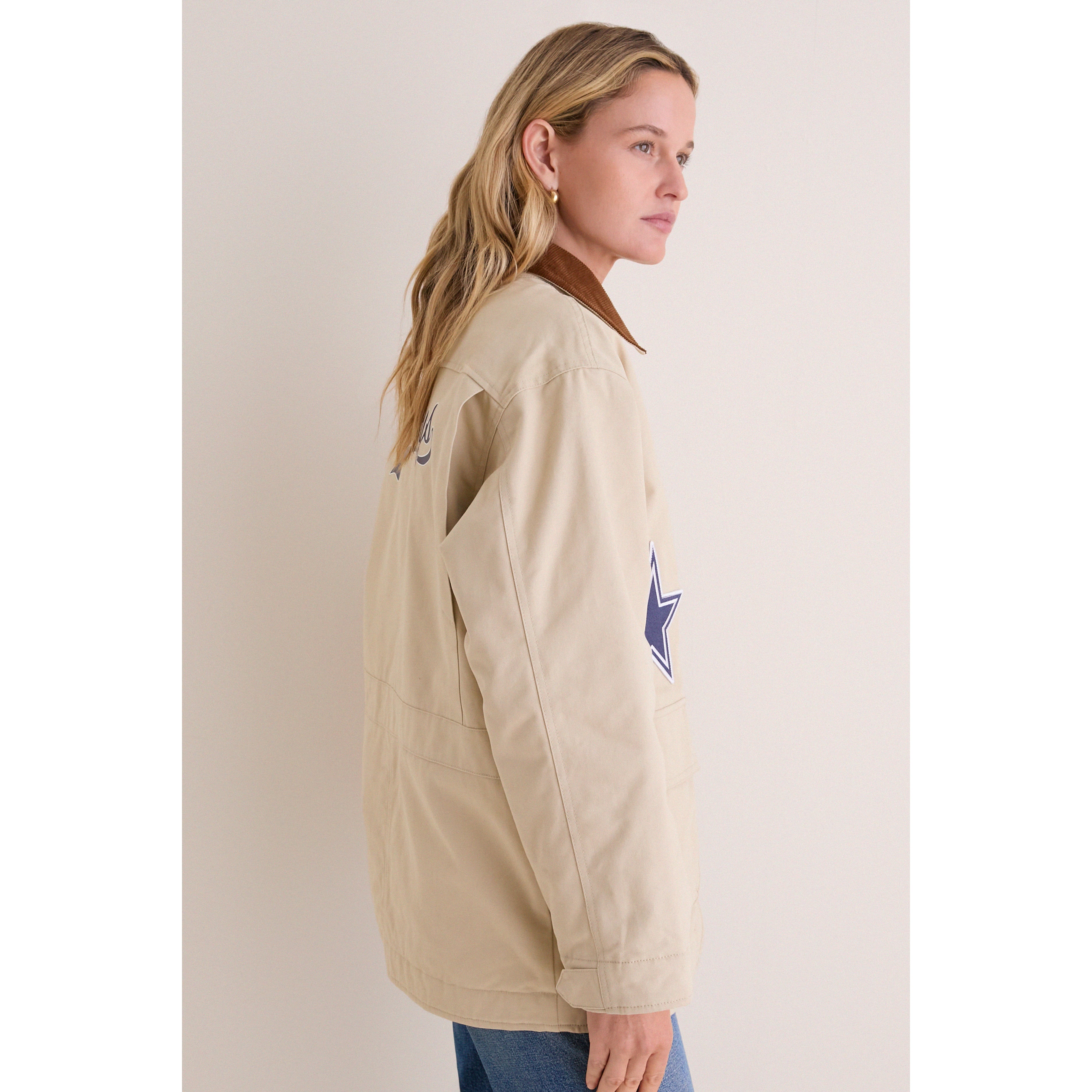 Veste de grange Tuckernuck Stone Dallas Cowboys pour femme, à boutons-pression.