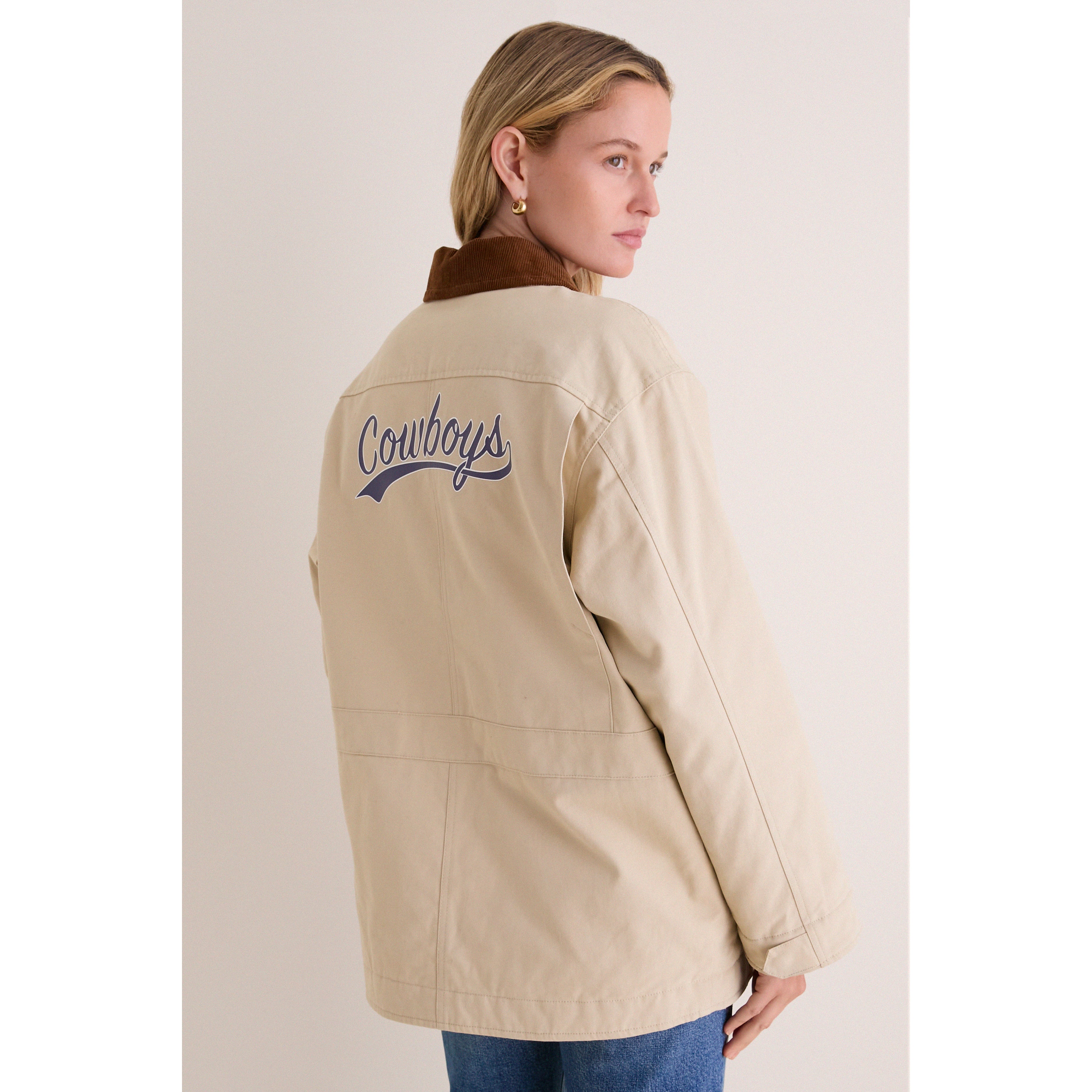 Veste de grange Tuckernuck Stone Dallas Cowboys pour femme, à boutons-pression.