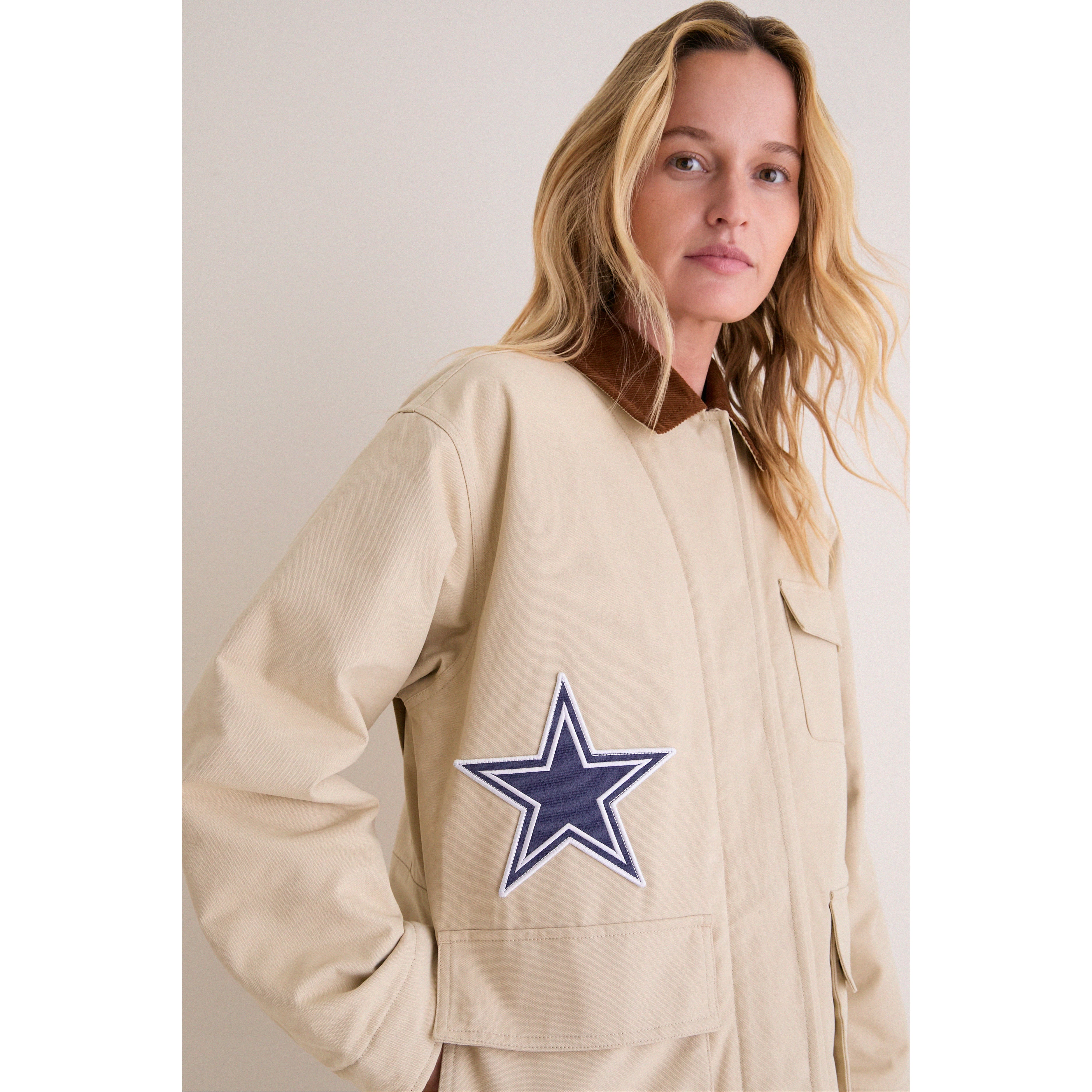 Veste de grange Tuckernuck Stone Dallas Cowboys pour femme, à boutons-pression.